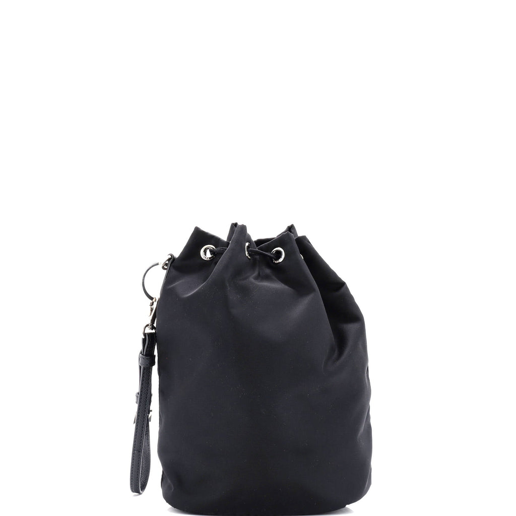 Drawstring Wristlet Bucket Bag Tessuto Small