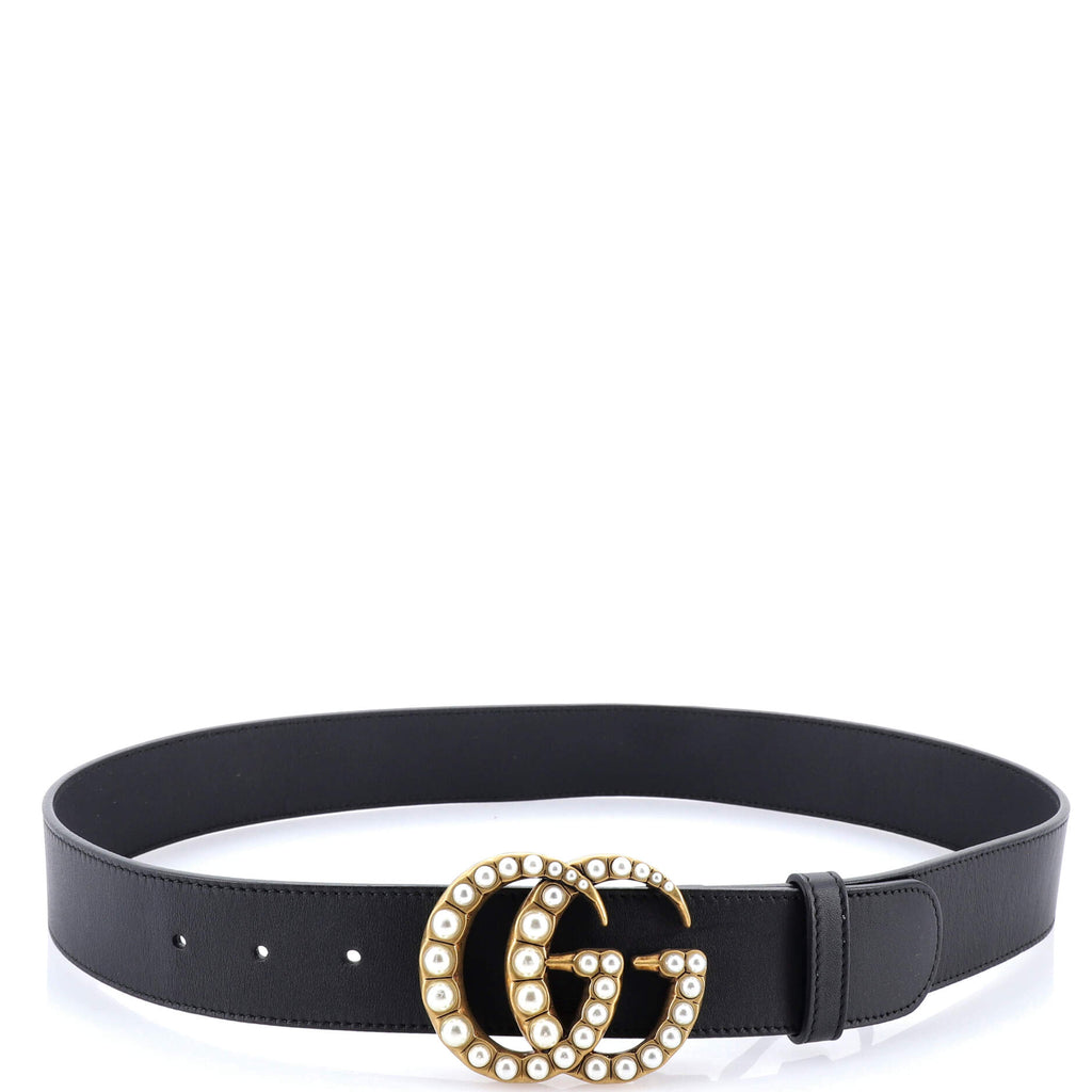 Pearly GG Marmont Belt Leather Wide 100