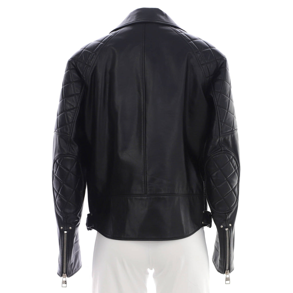 Men's Biker Jacket Quilted Leather