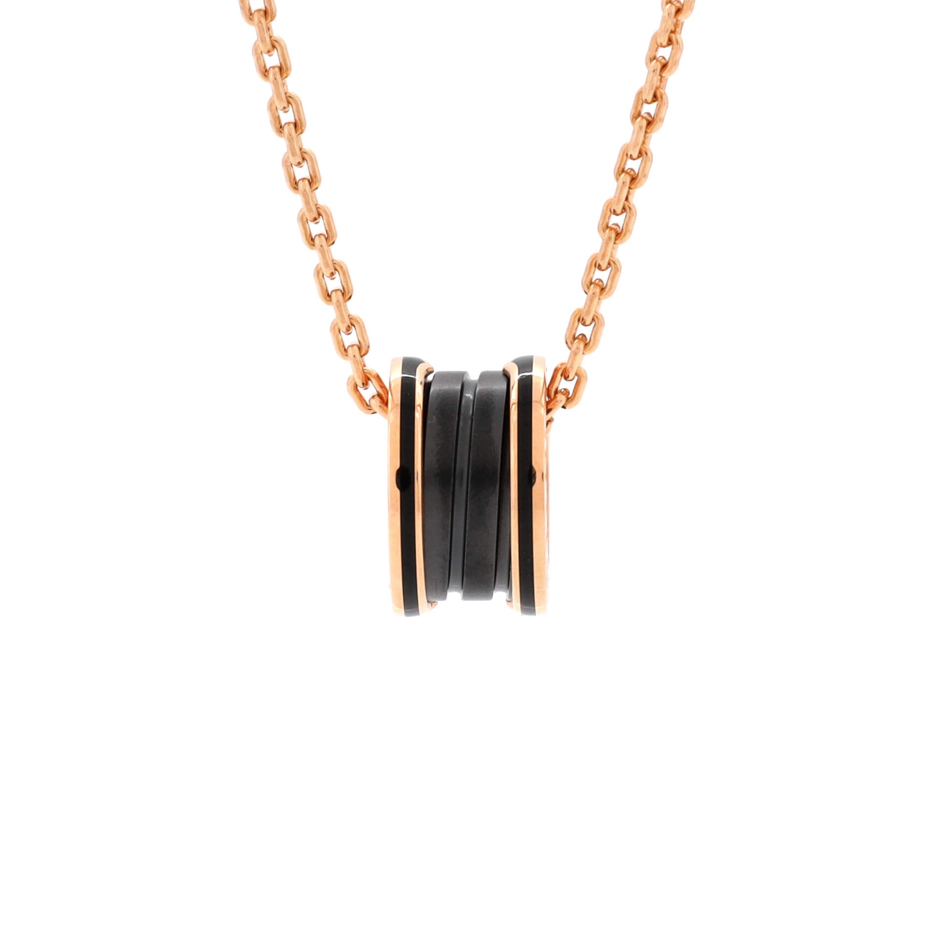 B.Zero1 Pendant Necklace 18K Rose Gold and Matte Ceramic