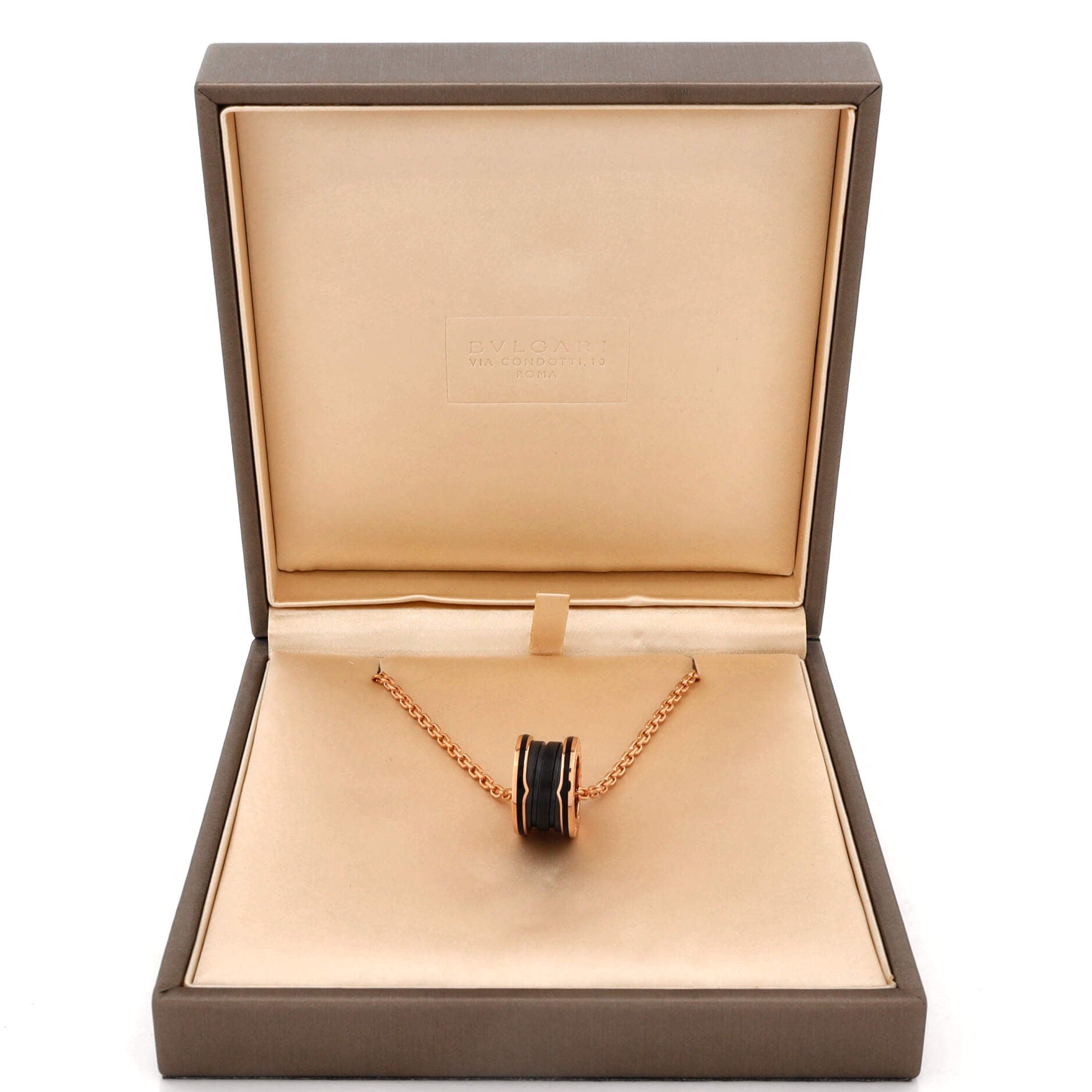 B.Zero1 Pendant Necklace 18K Rose Gold and Matte Ceramic