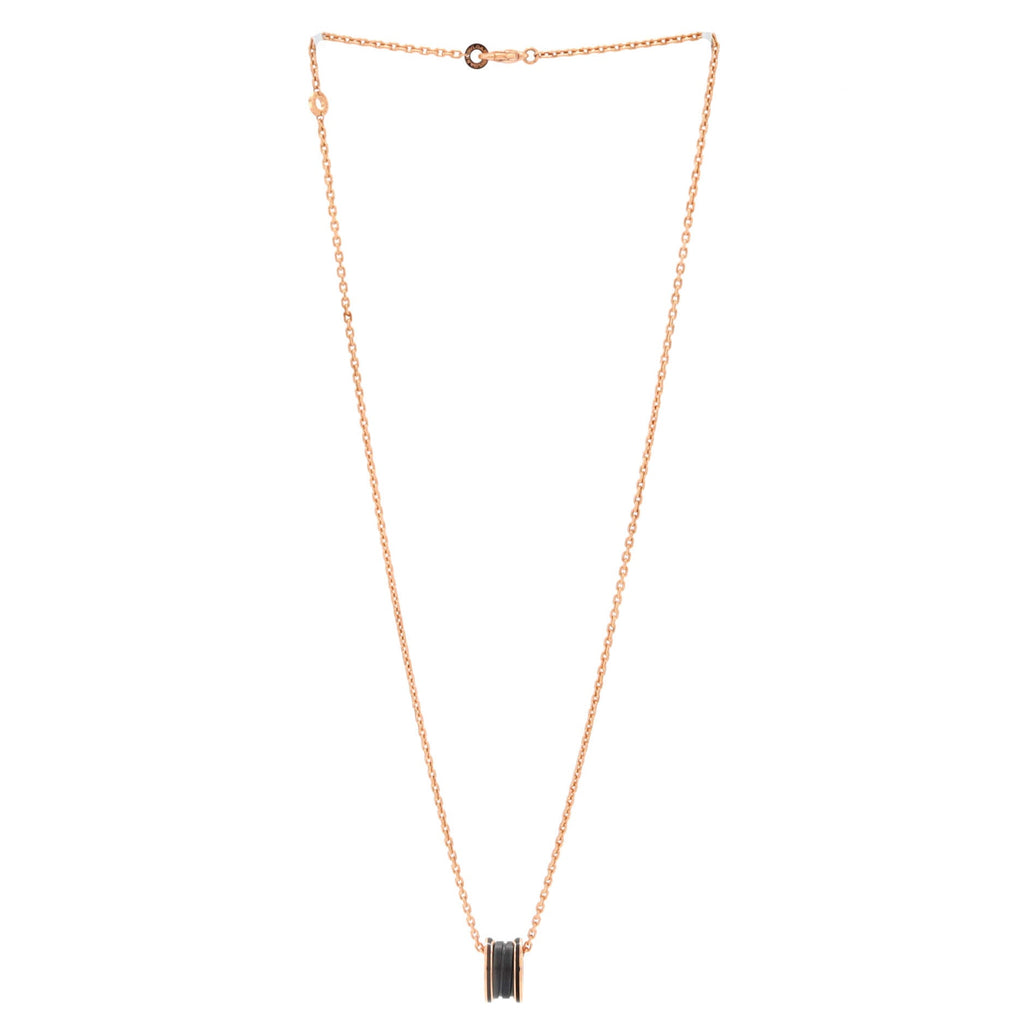 B.Zero1 Pendant Necklace 18K Rose Gold and Matte Ceramic