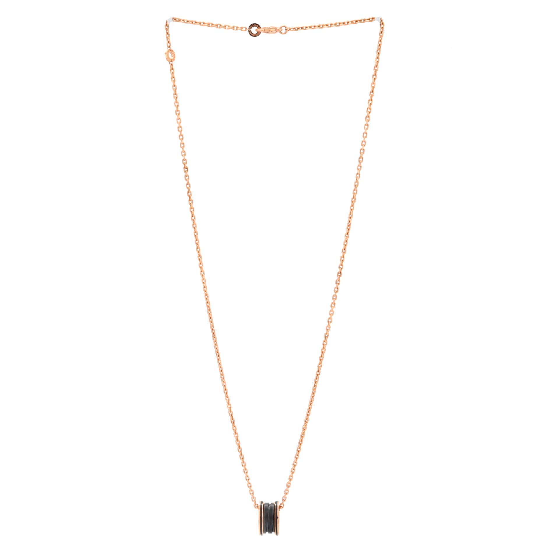 B.Zero1 Pendant Necklace 18K Rose Gold and Matte Ceramic