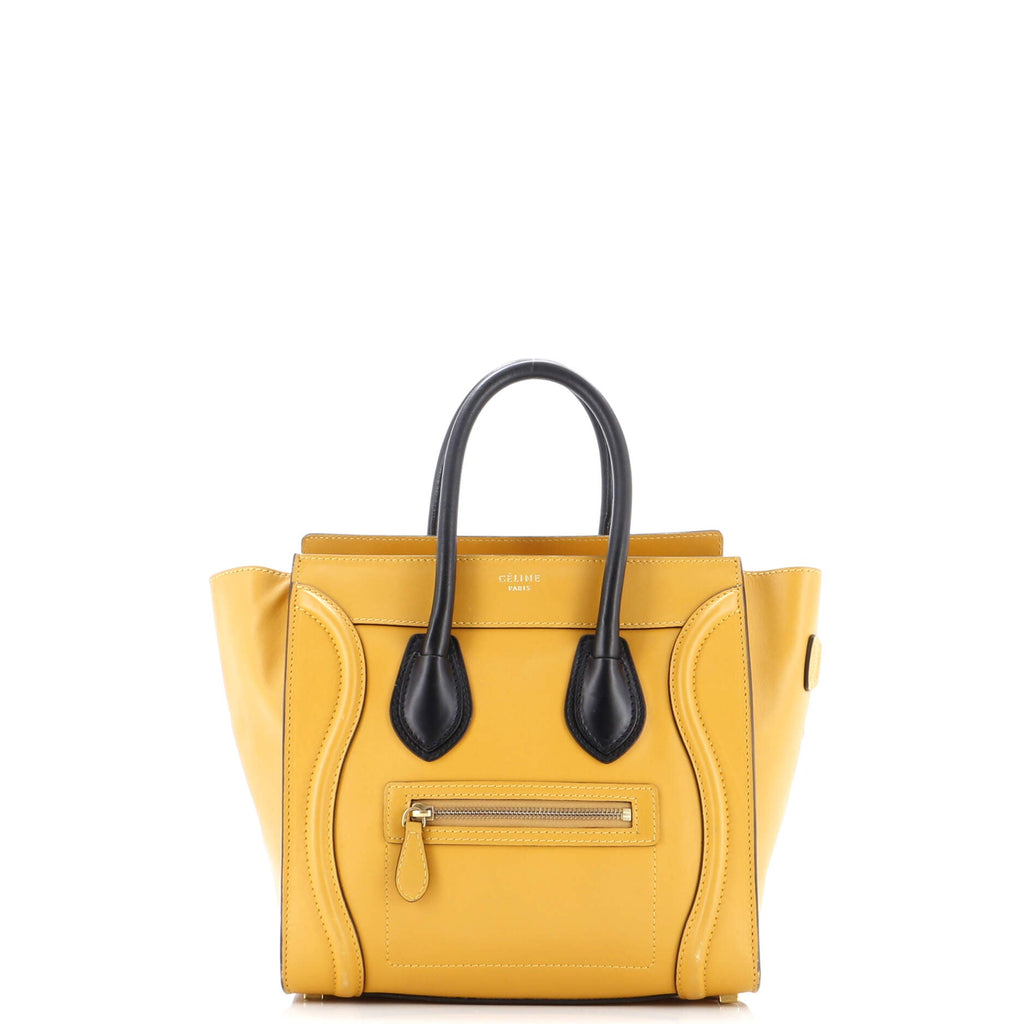 Bicolor Luggage Bag Leather Micro