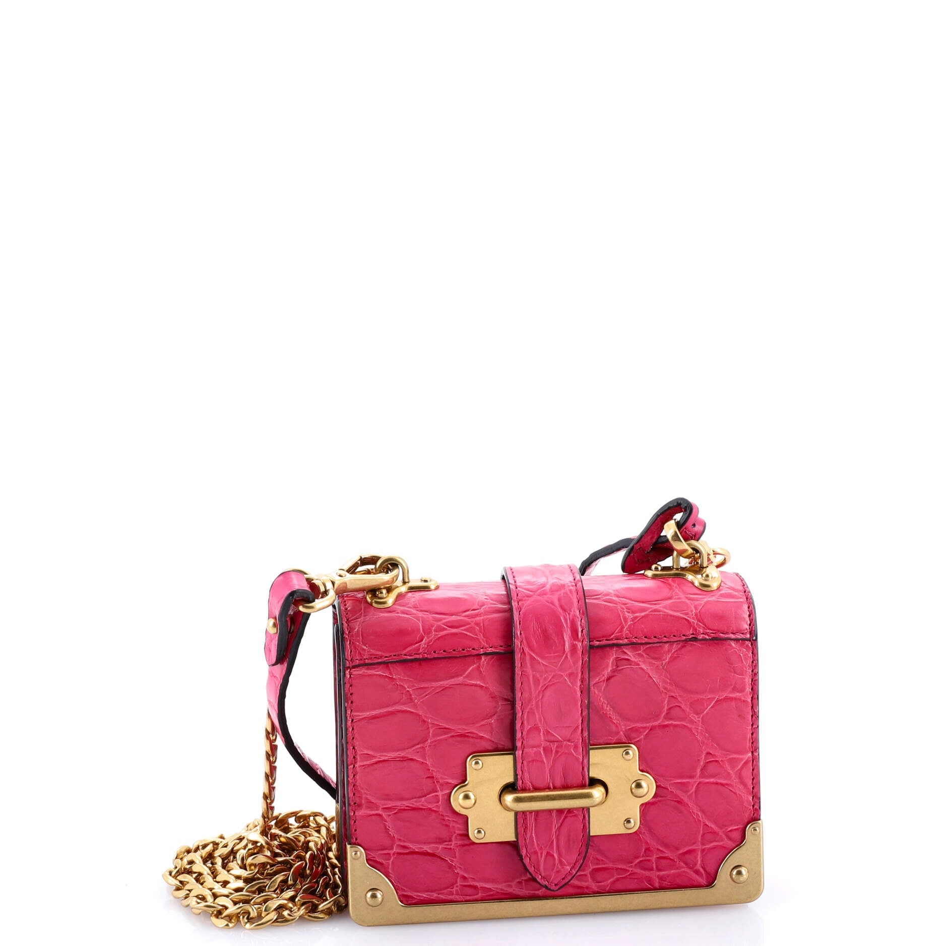 Cahier Chain Crossbody Bag Crocodile Micro