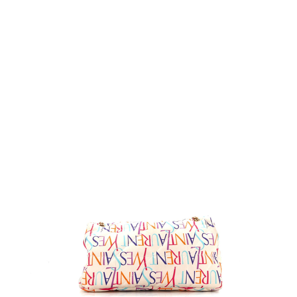 Jamie Flap Bag Quilted Printed Silk Medium