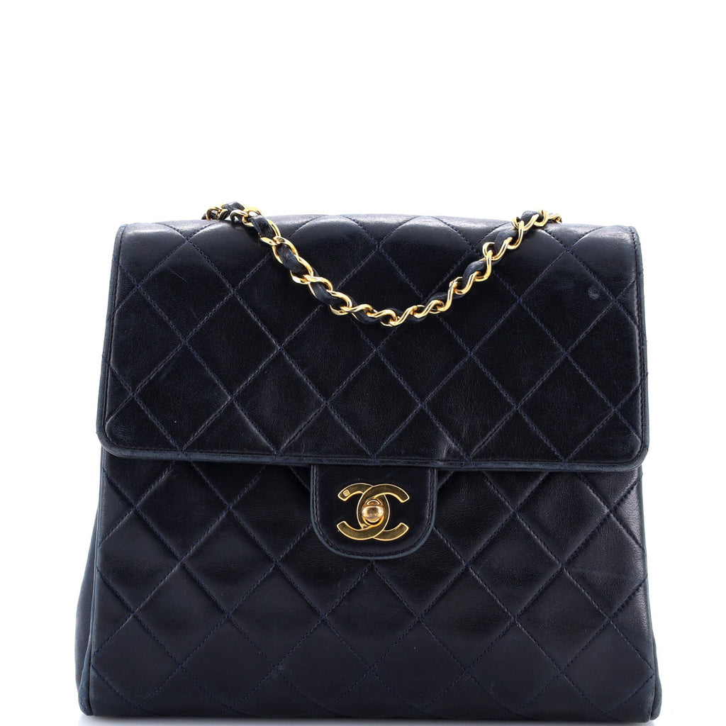 Vintage Square Classic Flap Bag Quilted Lambskin Small