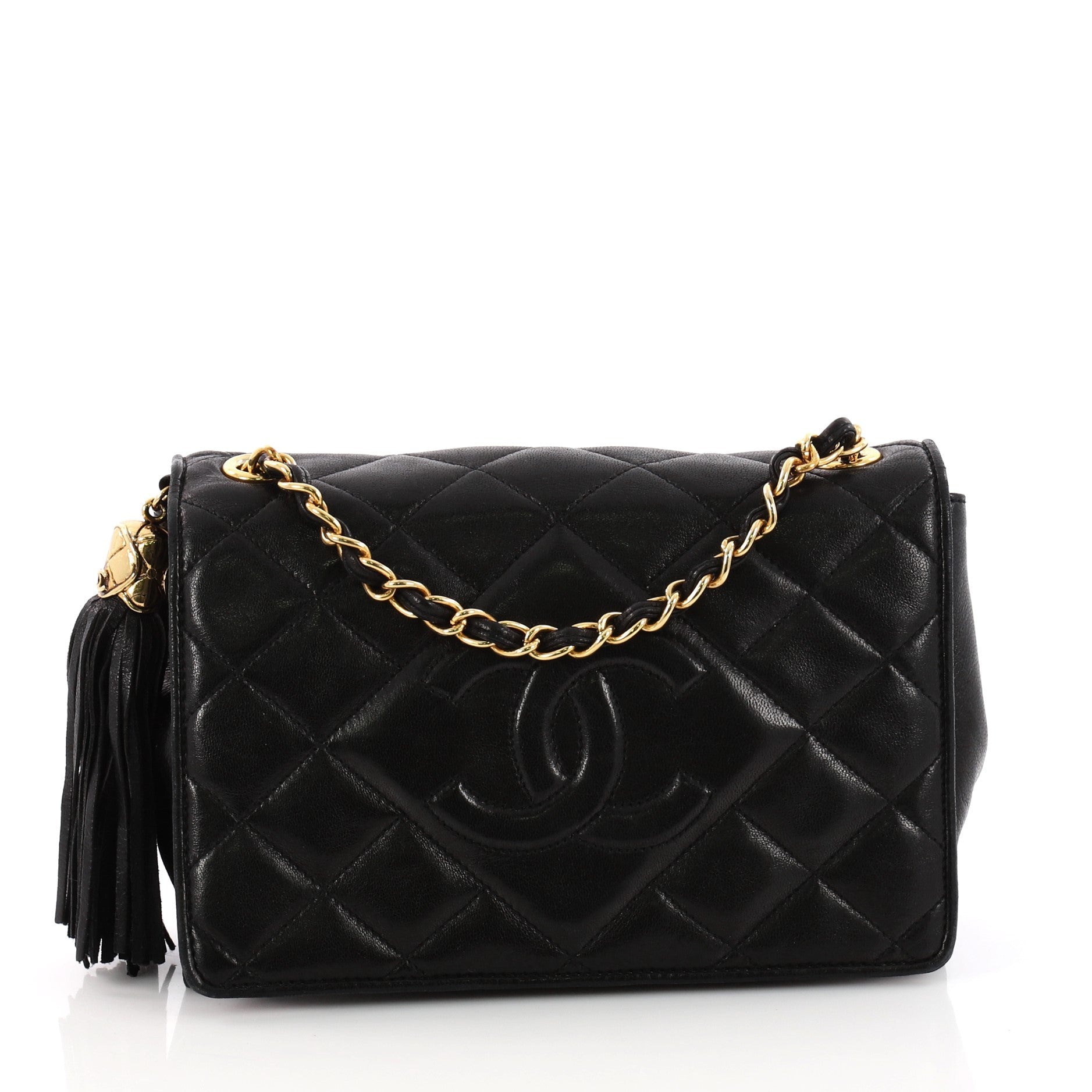 Vintage Diamond CC Flap Bag Quilted Lambskin Mini