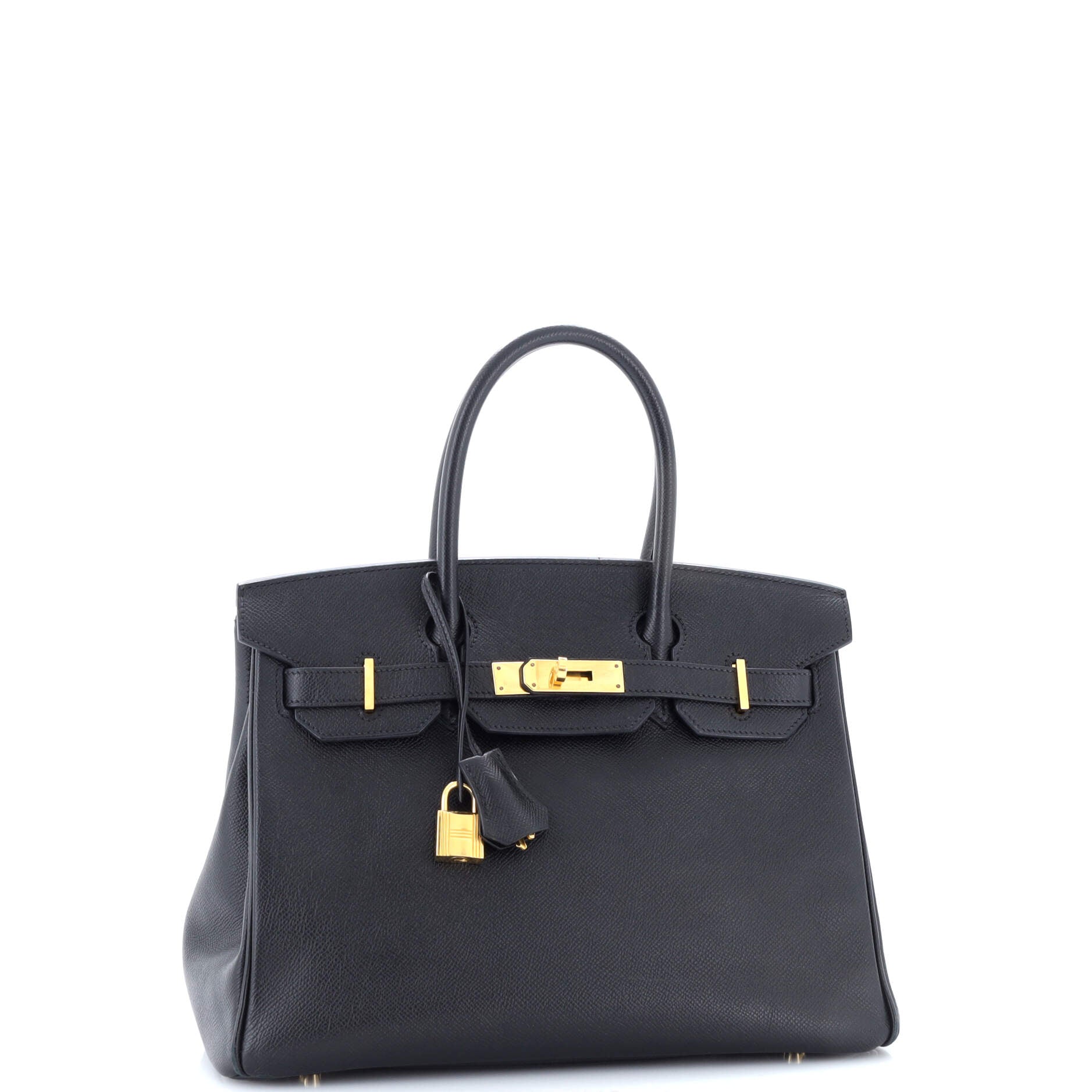 Birkin Handbag Noir Epsom with Gold Hardware 30