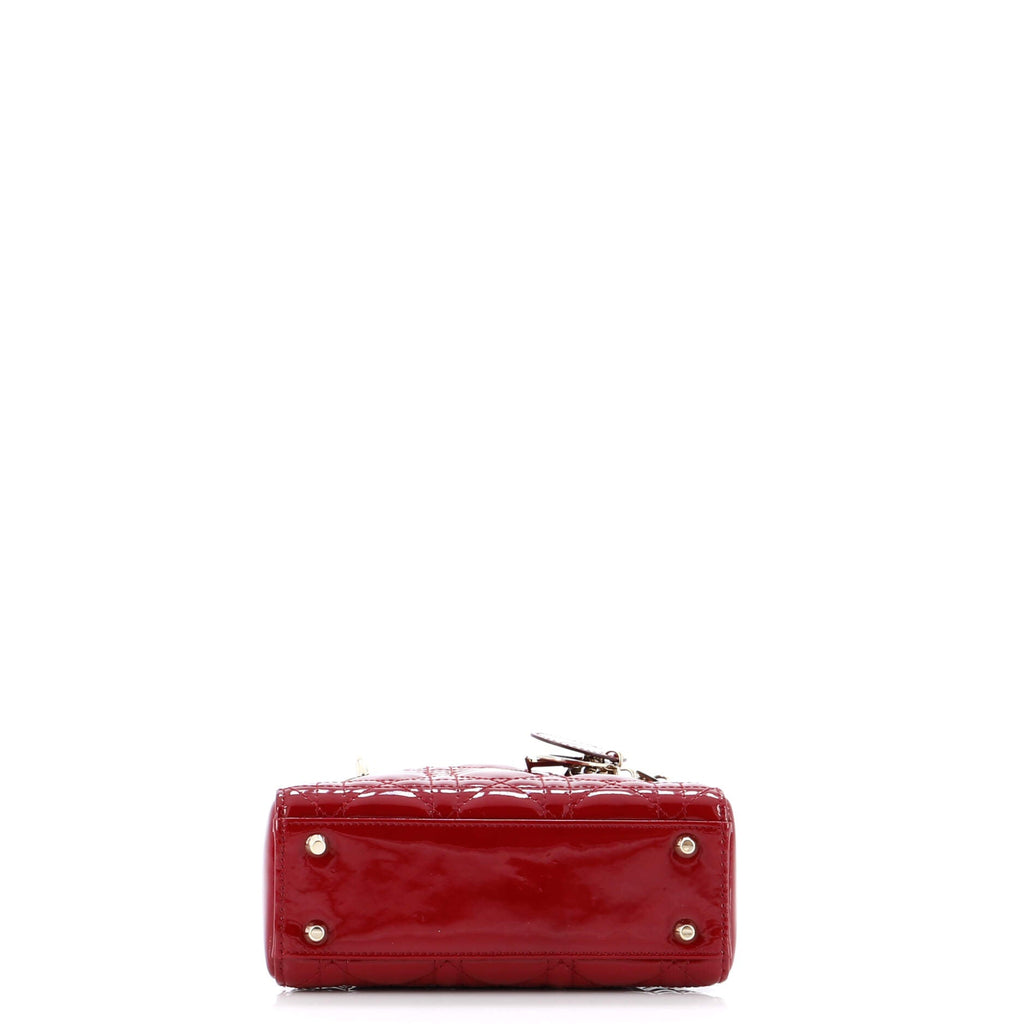 Lady Dior Chain Bag Cannage Quilt Patent Mini