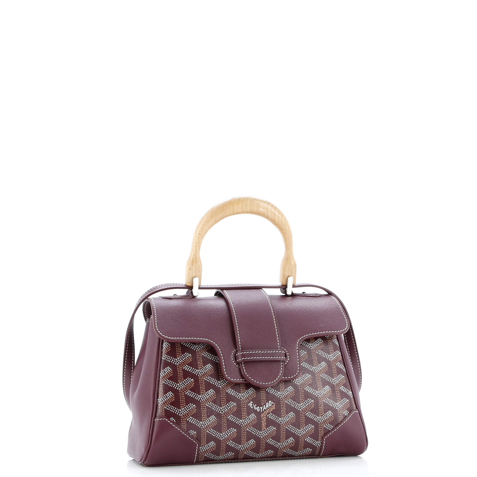 Saigon Top Handle Bag Coated Canvas with Leather Mini