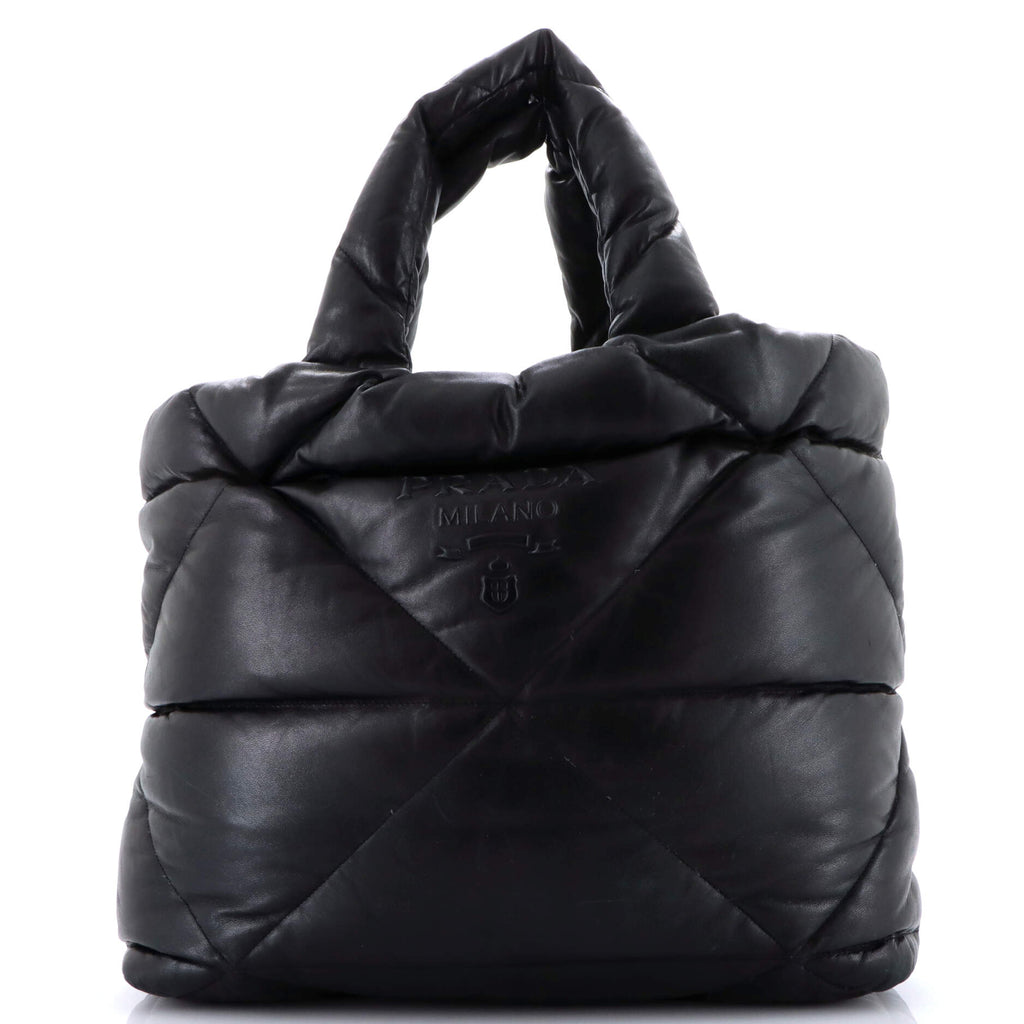 Padded Tote Bag Quilted Nappa Leather Large