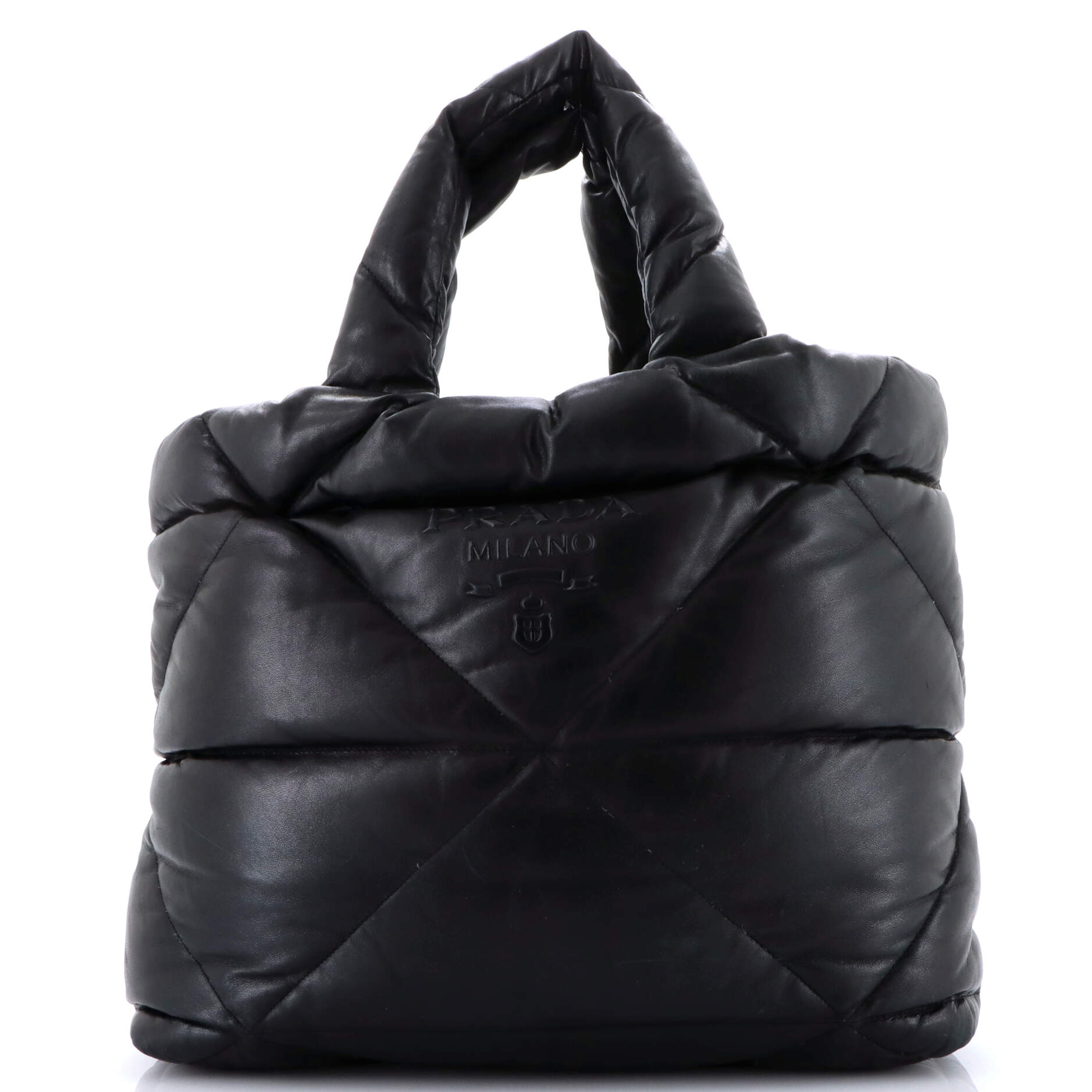 Padded Tote Bag Quilted Nappa Leather Large