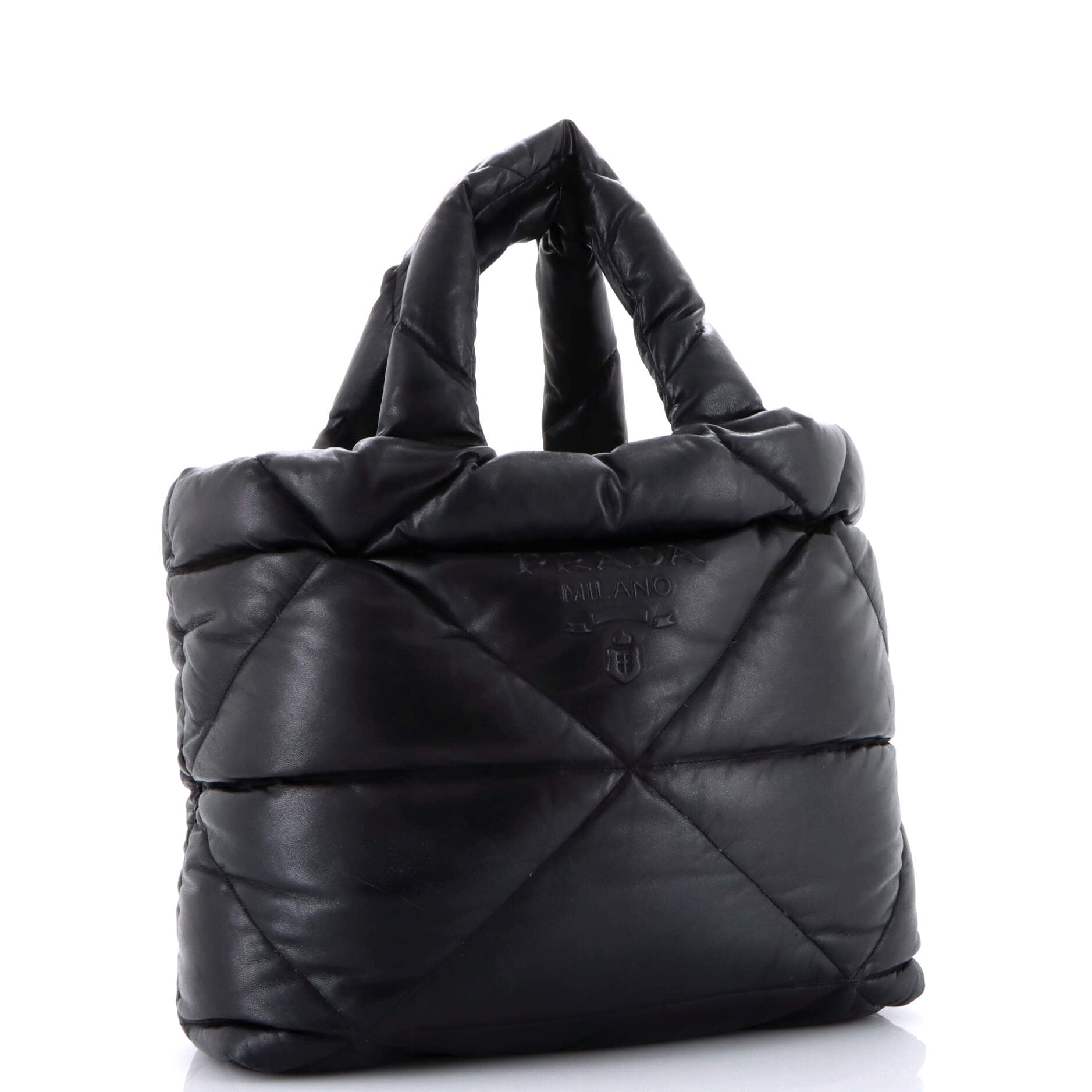 Padded Tote Bag Quilted Nappa Leather Large
