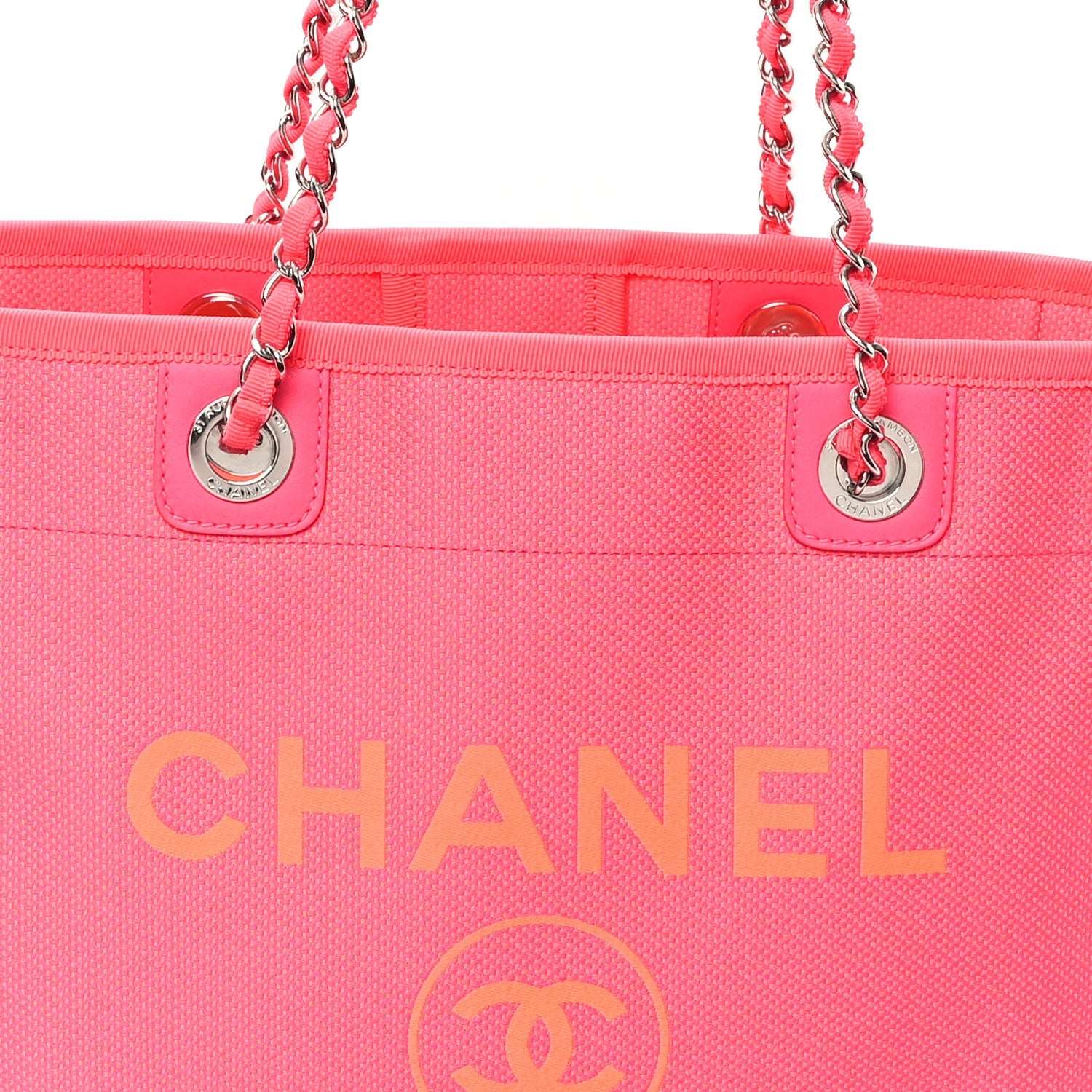 Mixed Fibers Small Deauville Tote Pink Orange