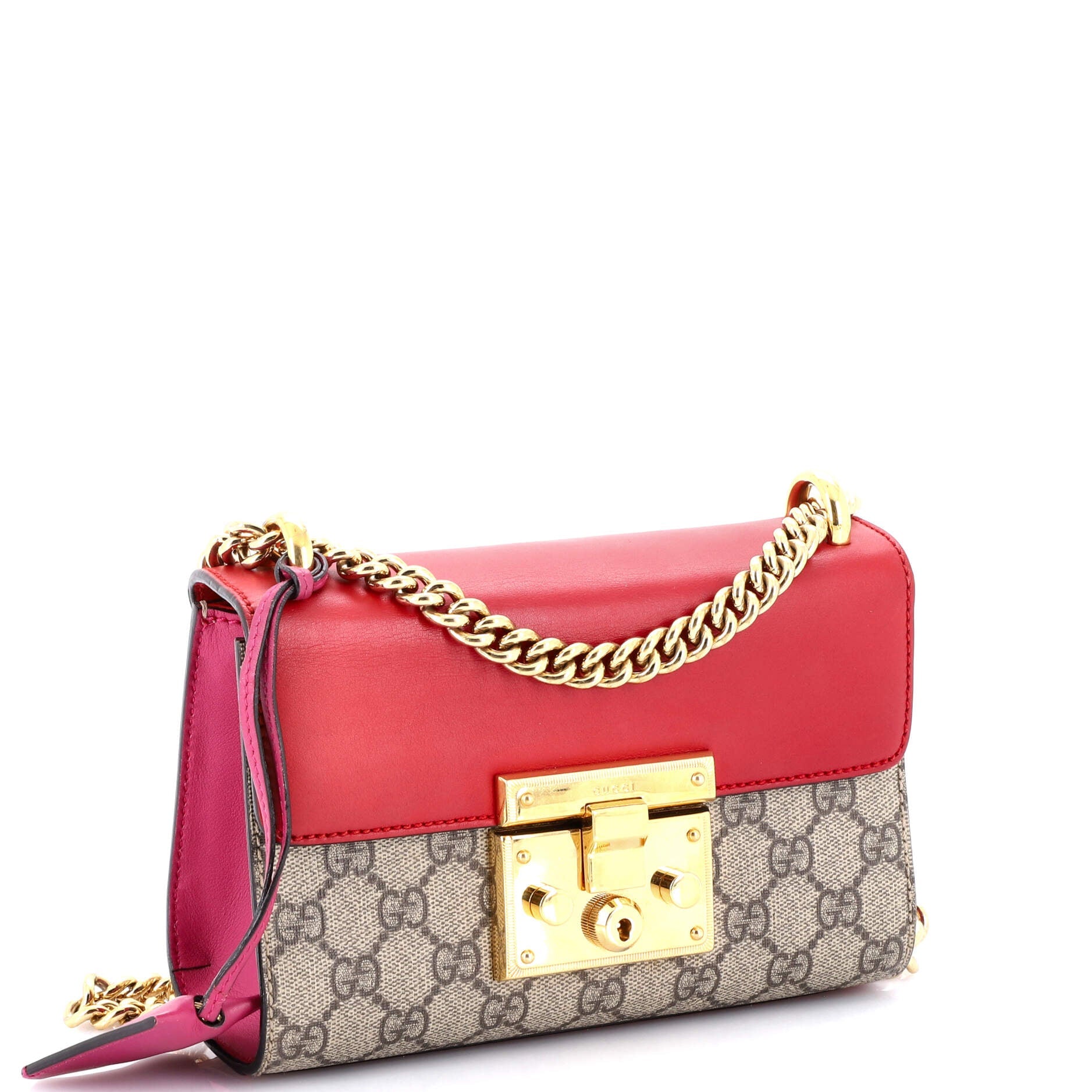 Padlock Shoulder Bag GG Coated Canvas and Leather Small