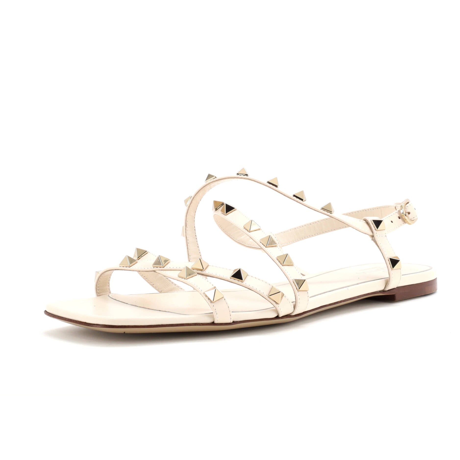 Women's Multi Strap Rockstud Flat Sandals Leather