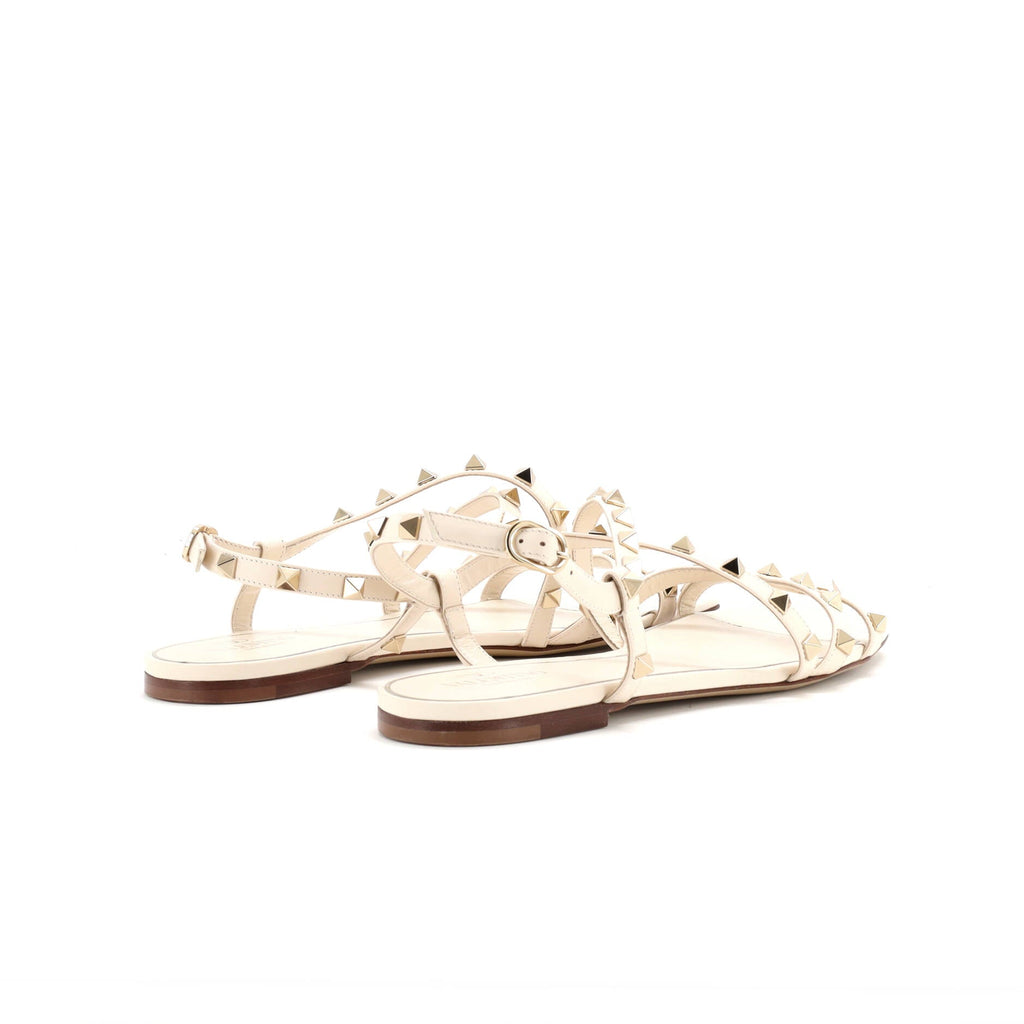Women's Multi Strap Rockstud Flat Sandals Leather