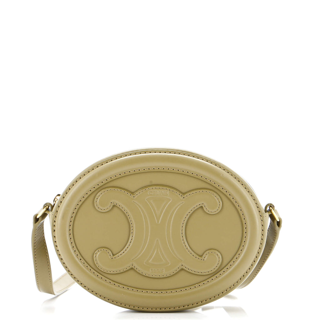 Triomphe Oval Crossbody Bag Leather Mini