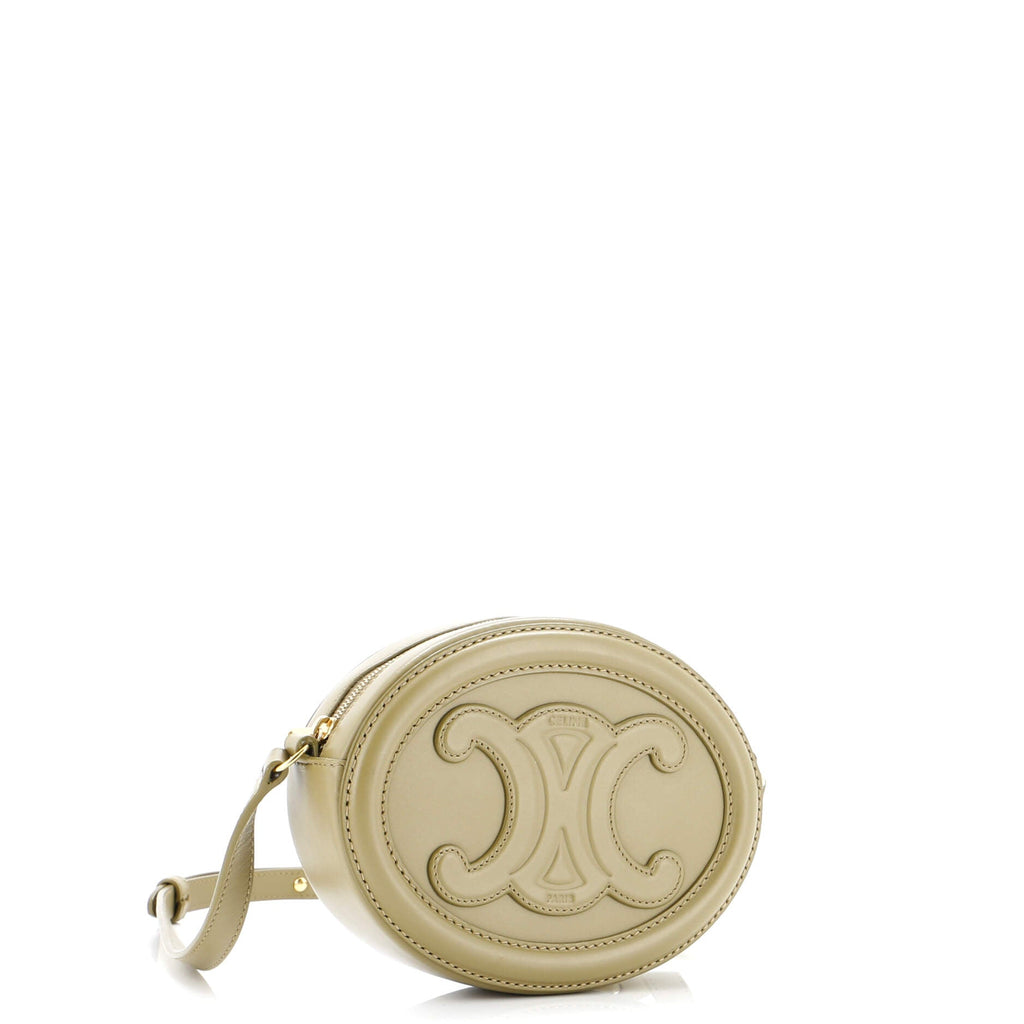 Triomphe Oval Crossbody Bag Leather Mini