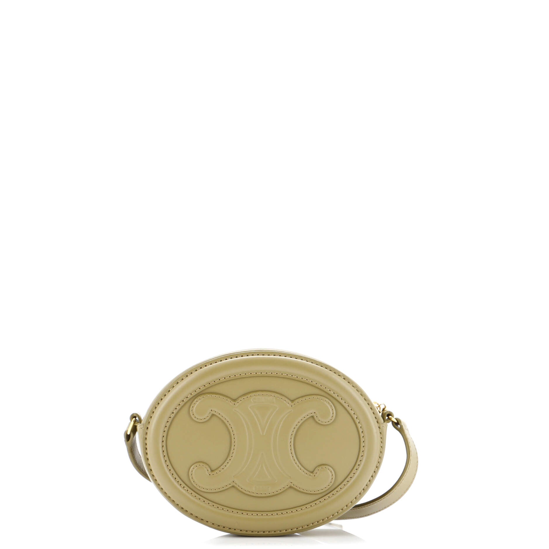 Triomphe Oval Crossbody Bag Leather Mini