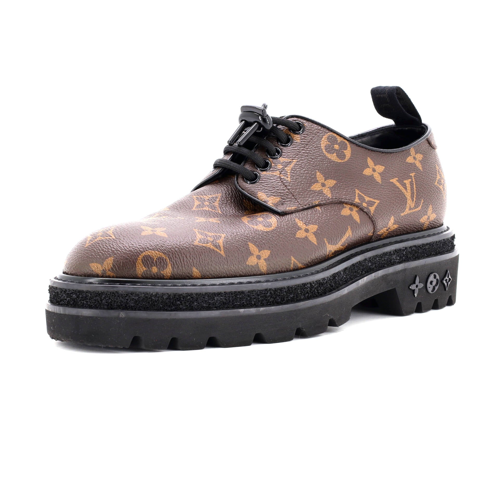 Men's Black Ice Derby Shoes Monogram Canvas