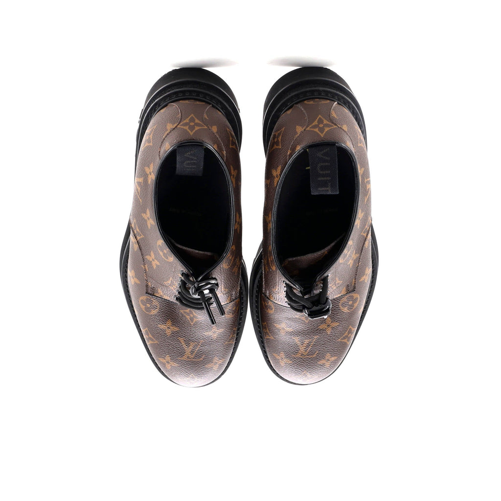 Men's Black Ice Derby Shoes Monogram Canvas