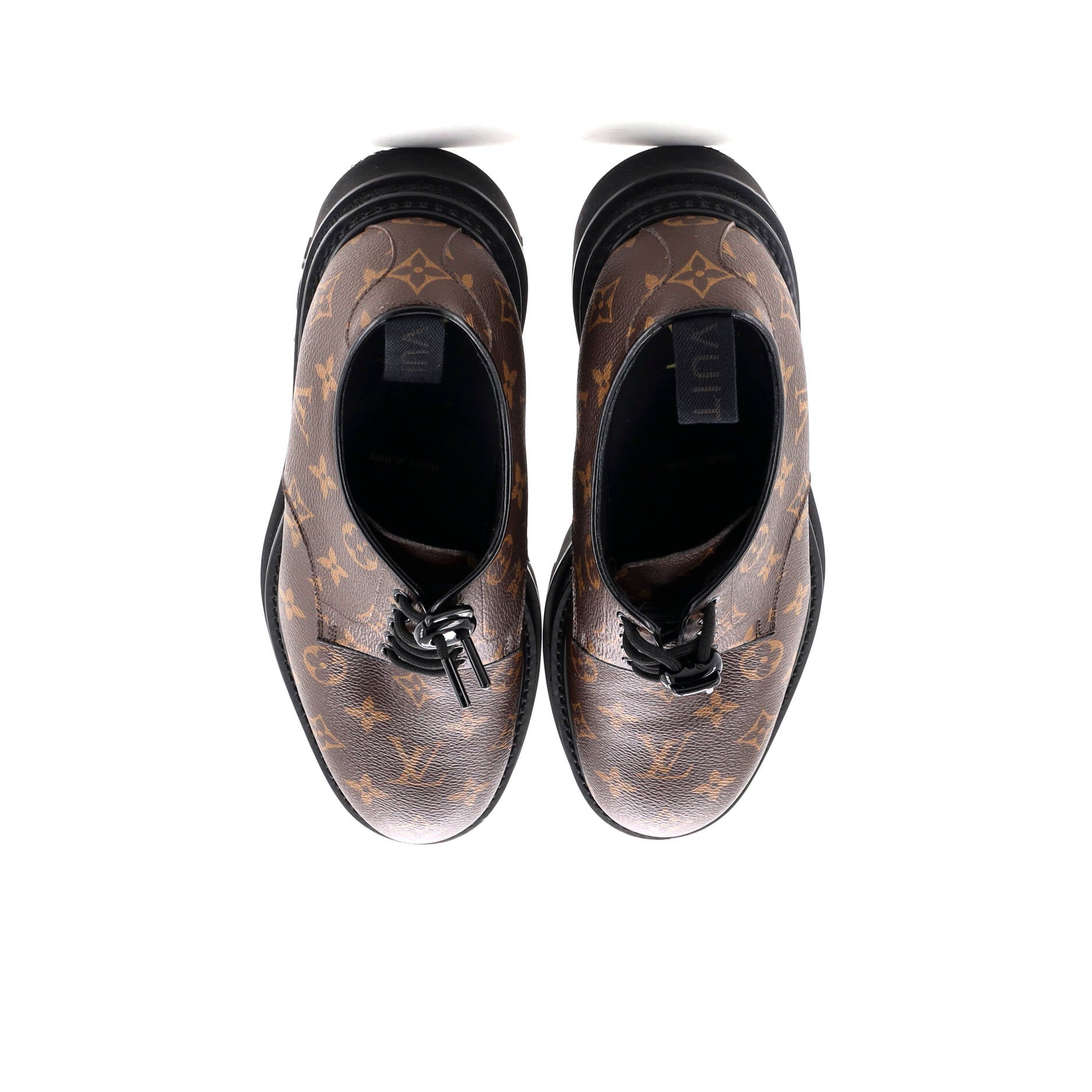 Men's Black Ice Derby Shoes Monogram Canvas