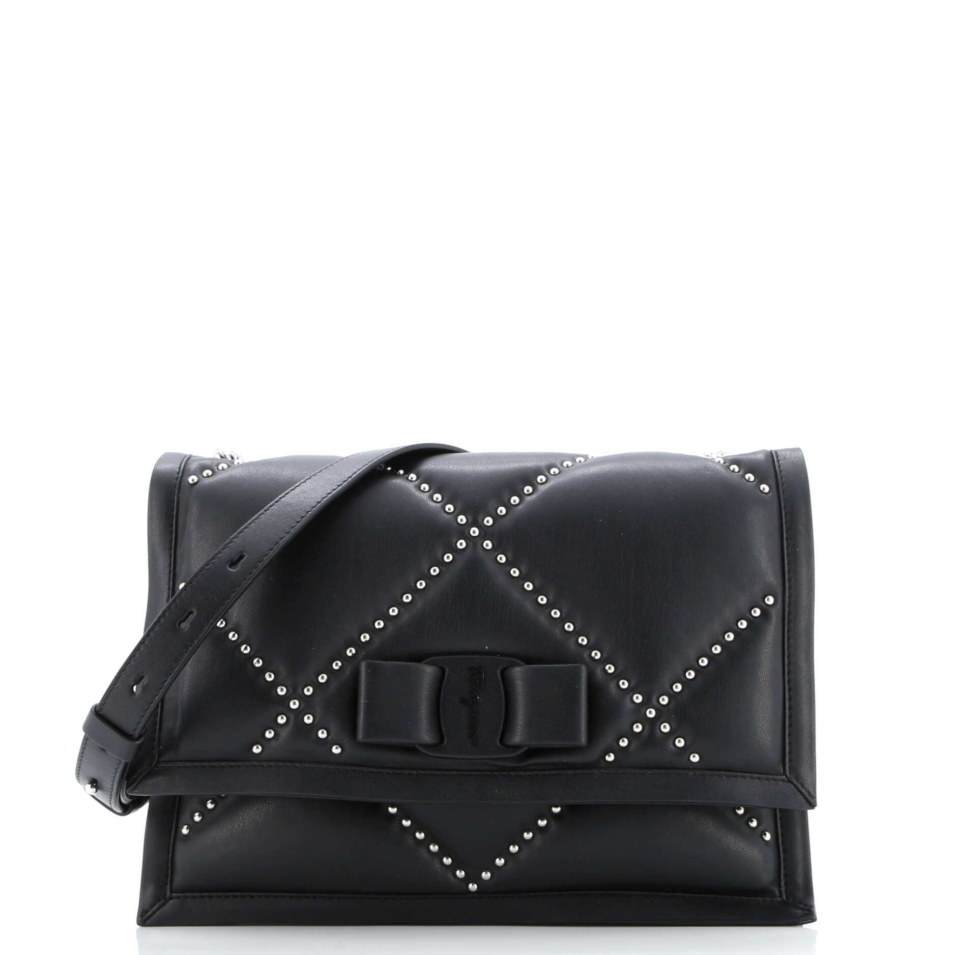 Viva Bow Flap Bag Studded Leather Small