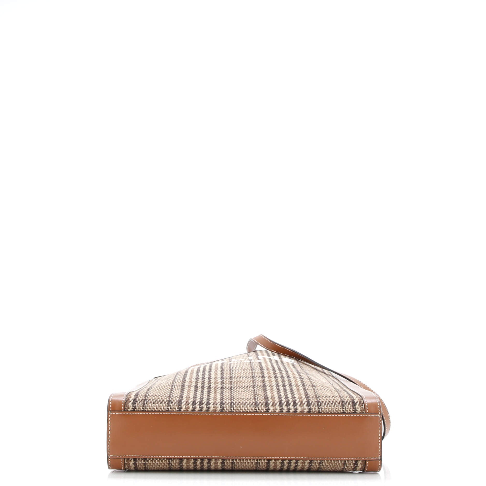 Vertical Cabas Tote Check Canvas and Leather Small