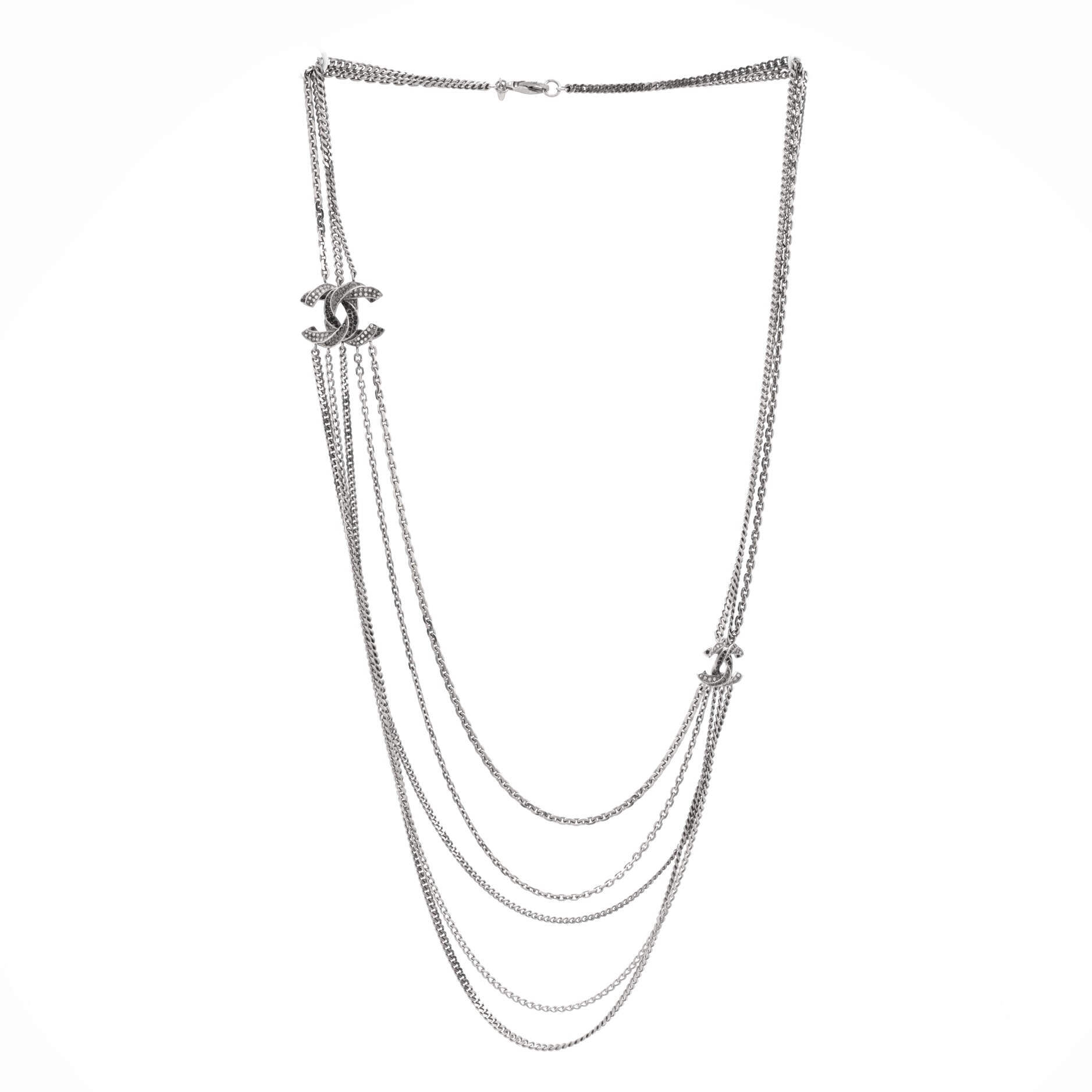 Multistrand CC Necklace Metal with Crystals