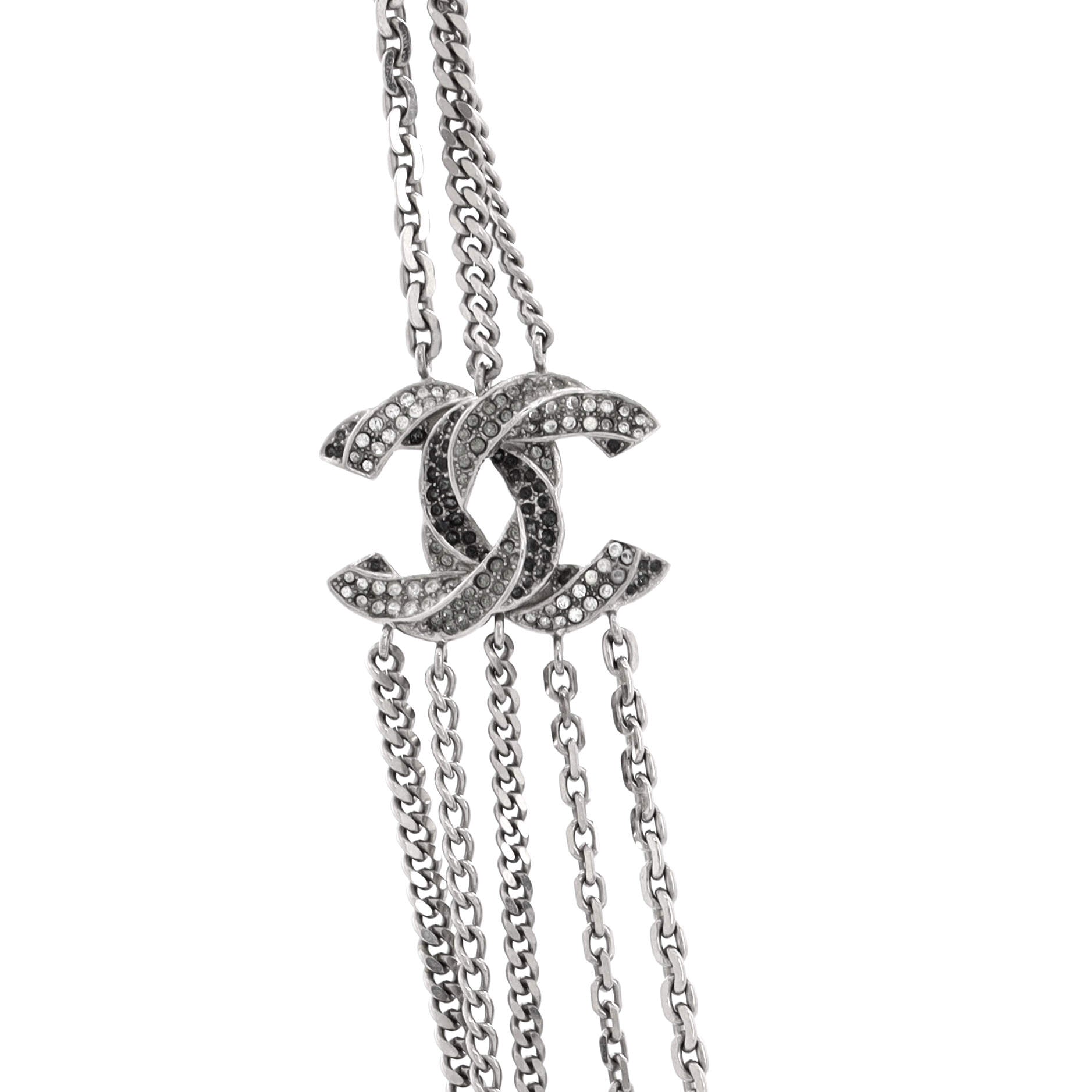 Multistrand CC Necklace Metal with Crystals