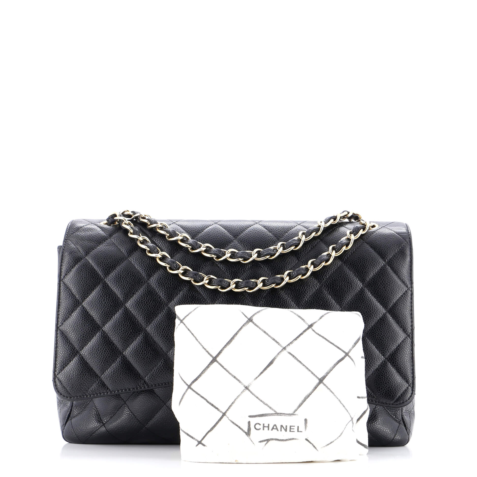 Classic Double Flap Bag Quilted Caviar Maxi