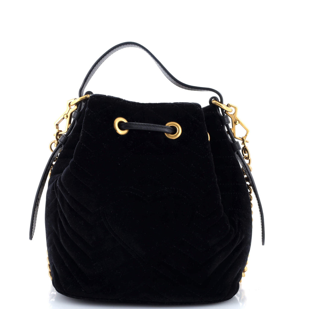 GG Marmont Bucket Bag Matelasse Velvet Small