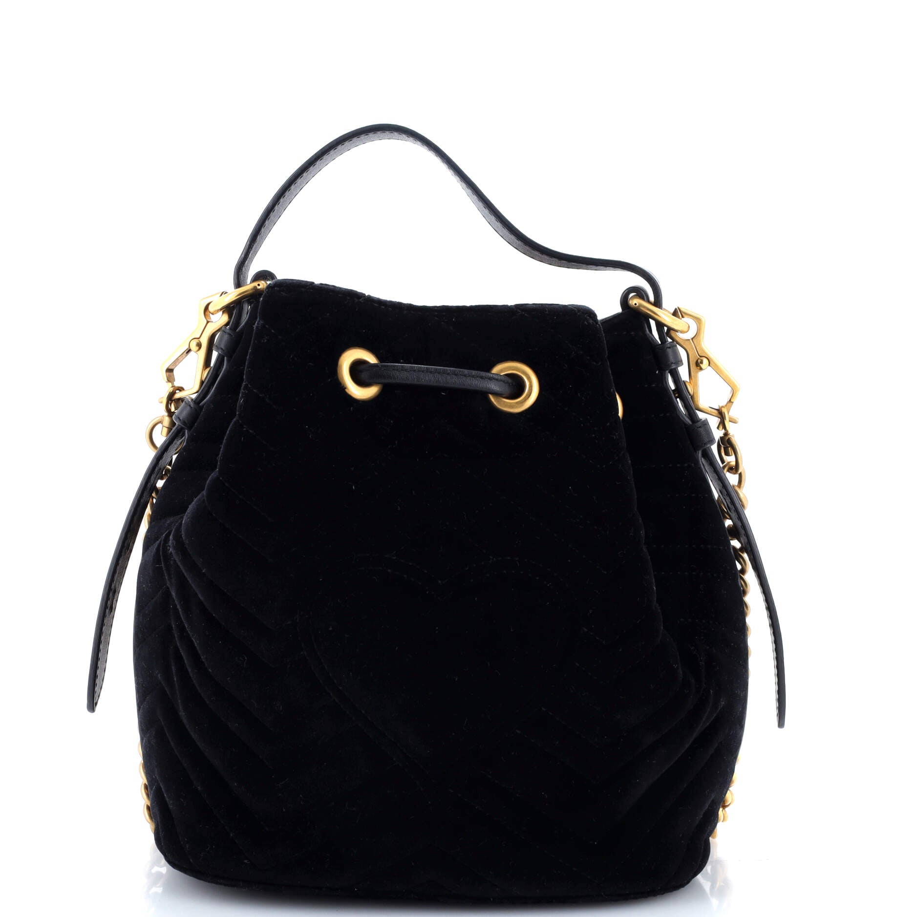 GG Marmont Bucket Bag Matelasse Velvet Small