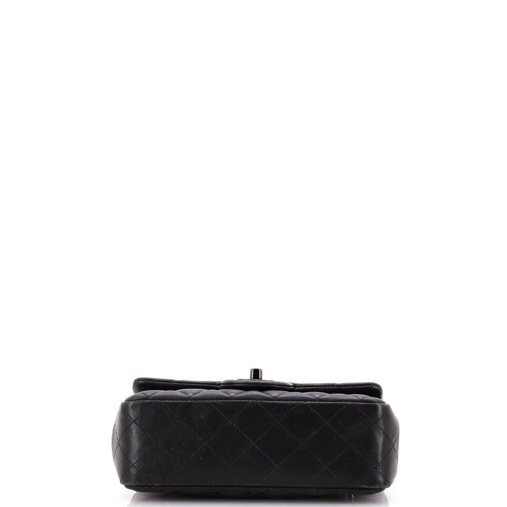 So Black Classic Single Flap Bag Quilted Lambskin Mini