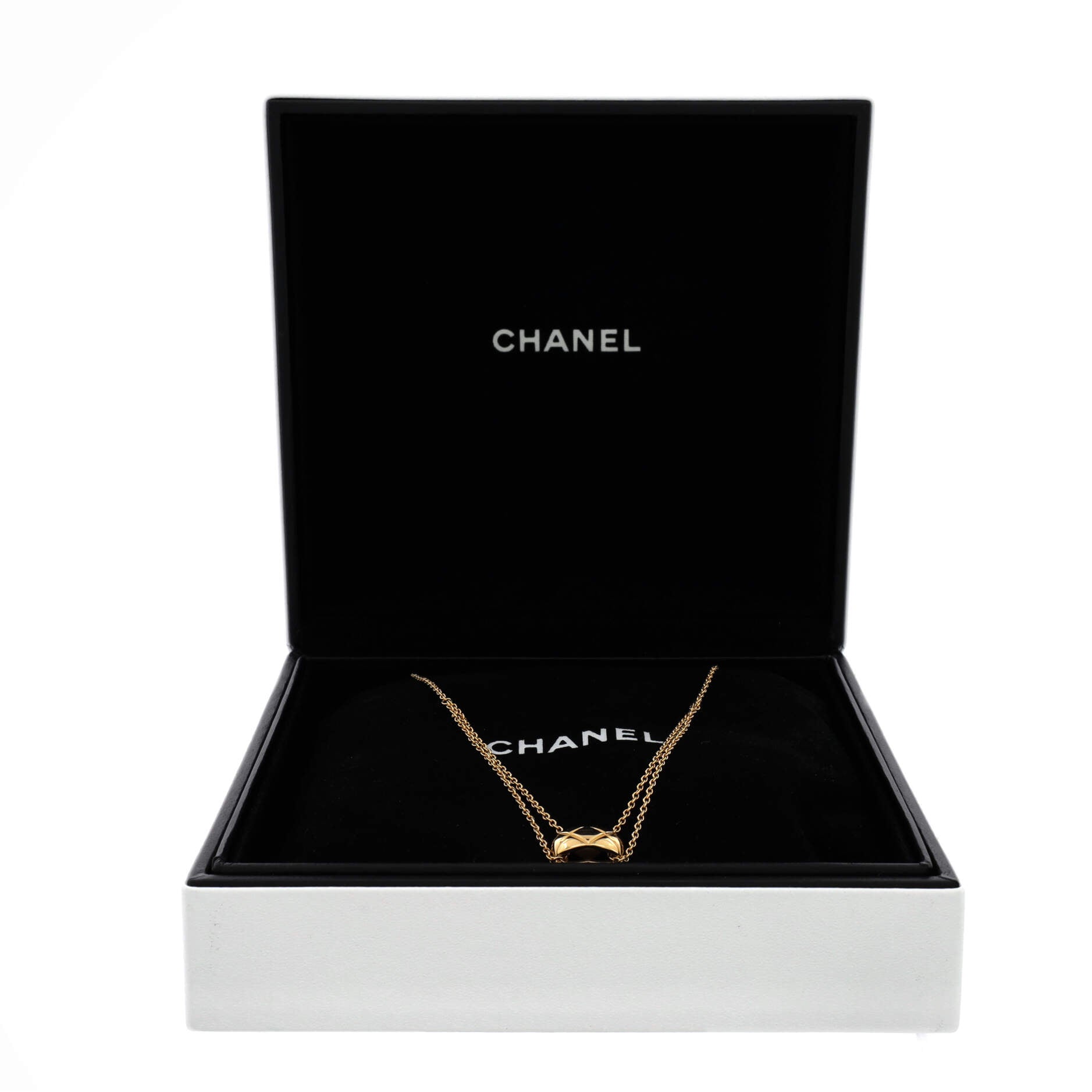 Coco Crush Double Chain Pendant Necklace 18K Yellow Gold
