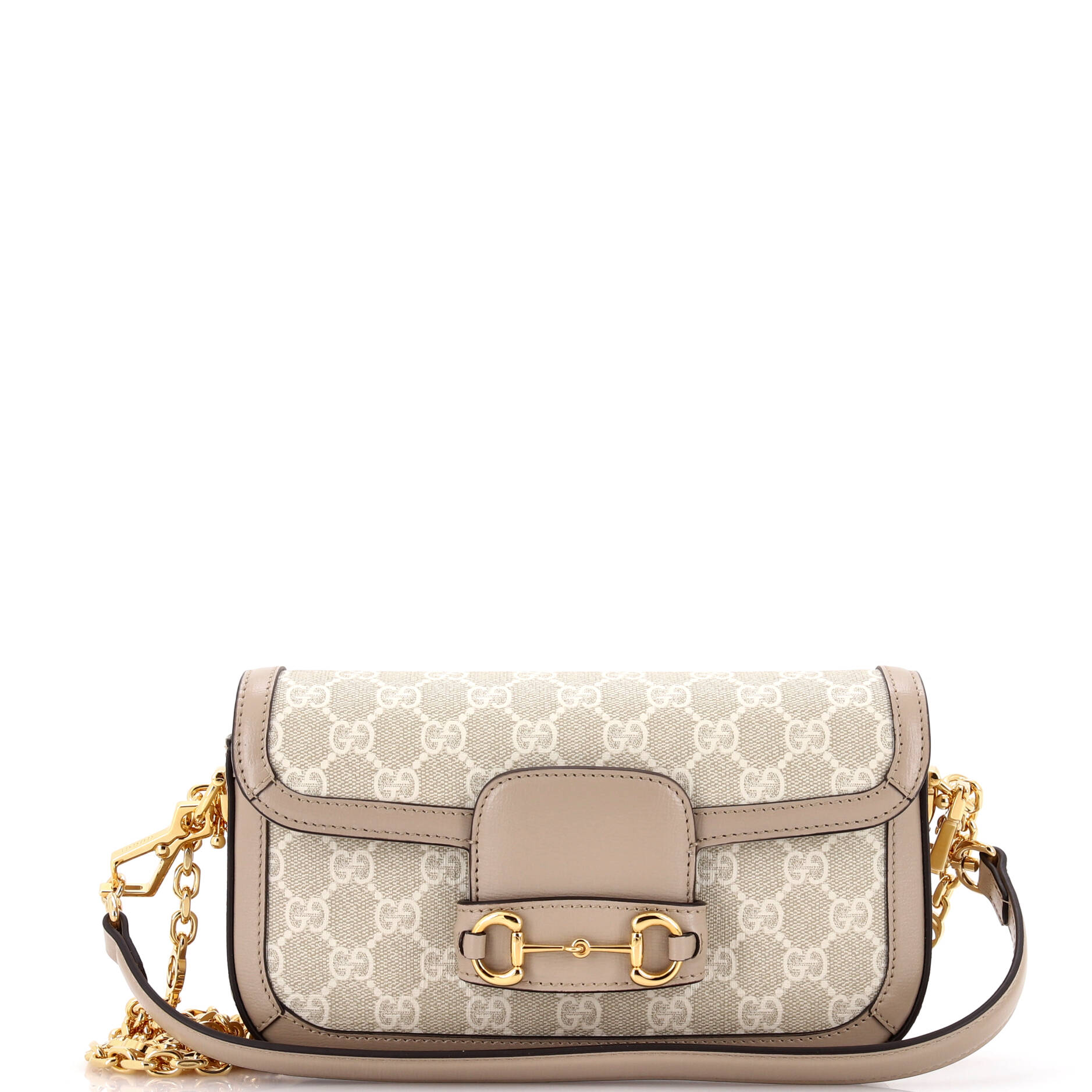 Horsebit 1955 Shoulder Bag GG Coated Canvas with Leather East West