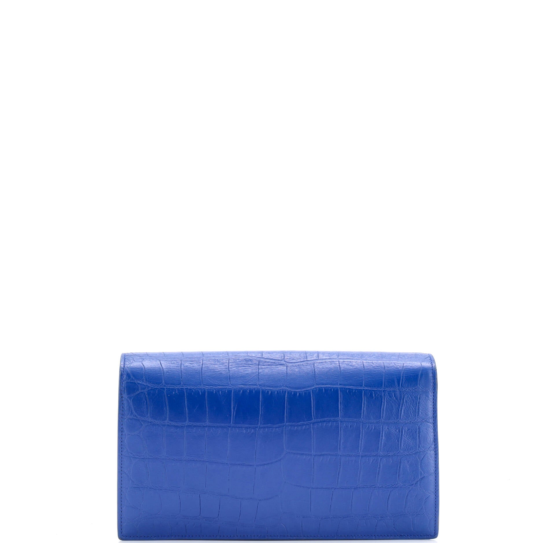 Classic Monogram Clutch Crocodile Embossed Leather Large