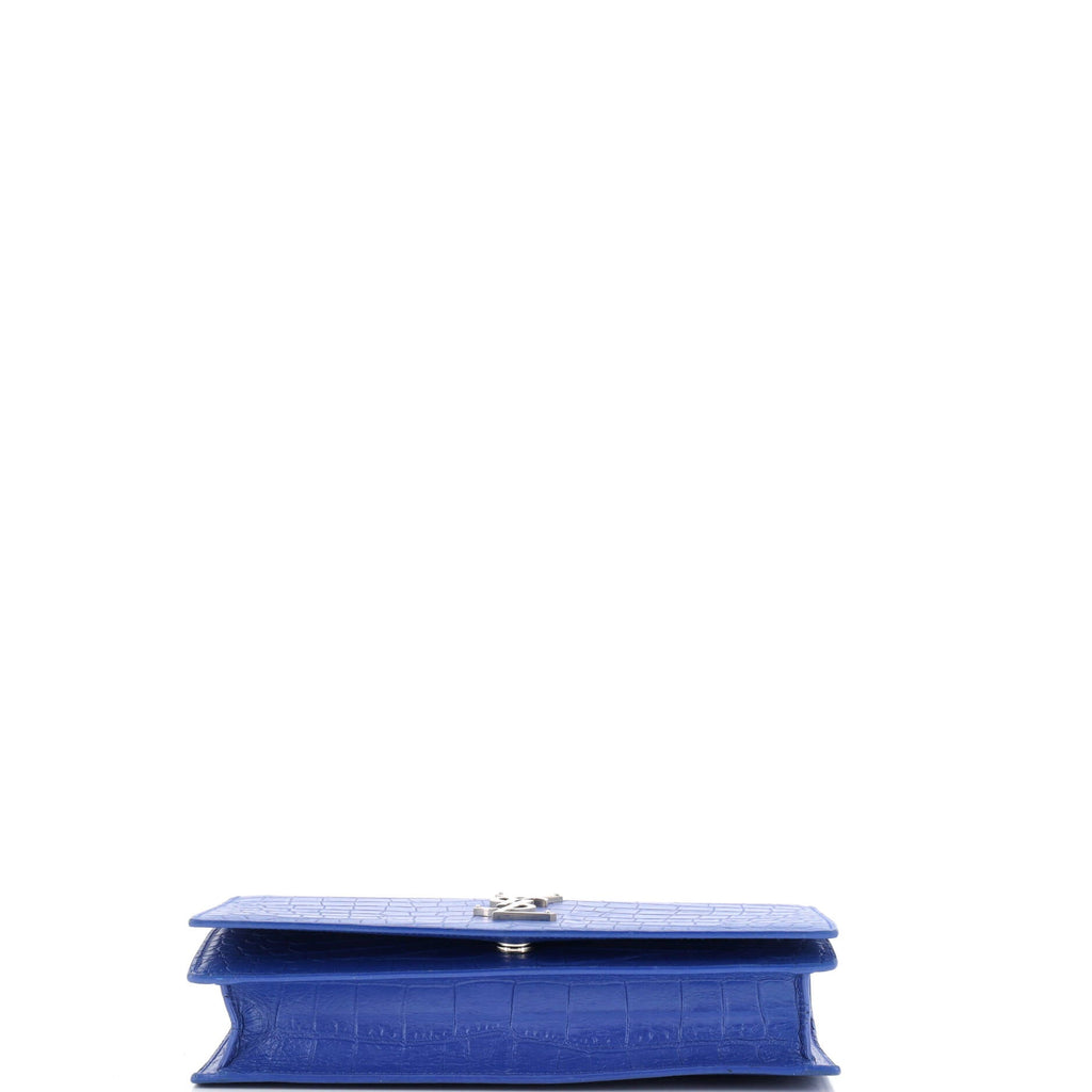 Classic Monogram Clutch Crocodile Embossed Leather Large