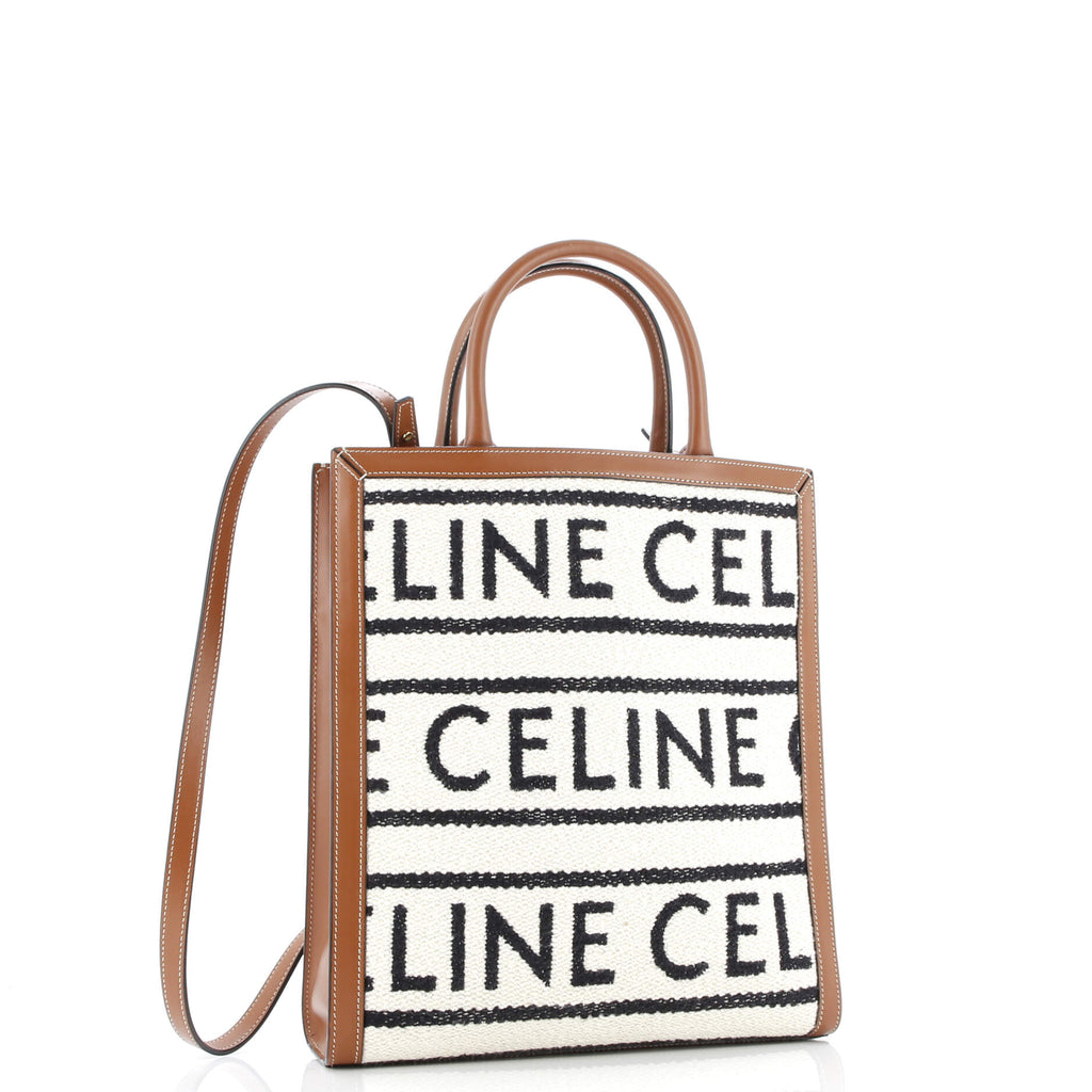 Vertical Cabas Tote Logo All Over Textile Small