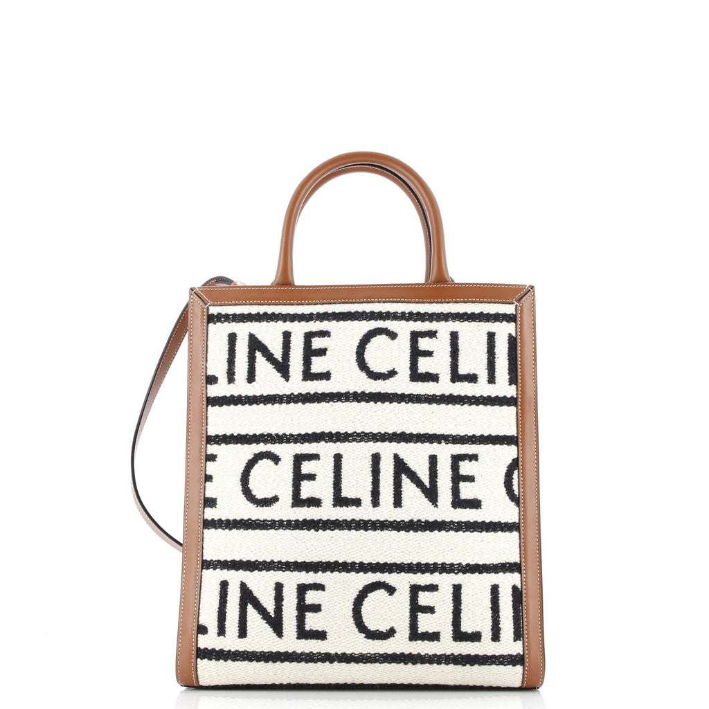 Vertical Cabas Tote Logo All Over Textile Small
