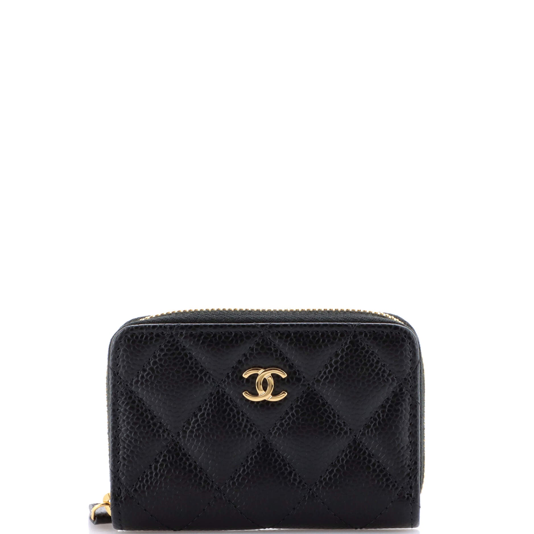CC Zip Coin Purse Quilted Caviar Small