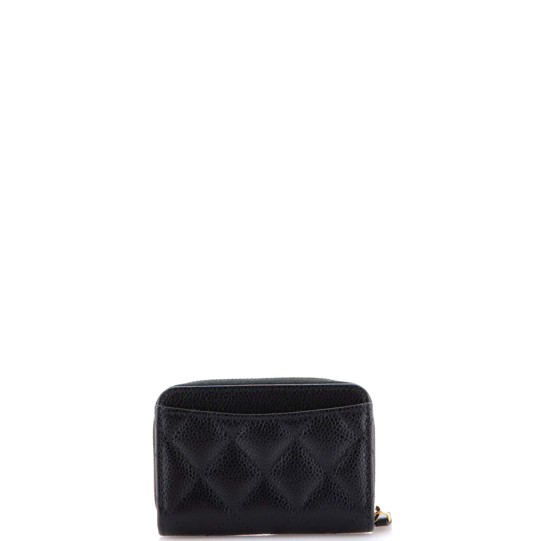 CC Zip Coin Purse Quilted Caviar Small