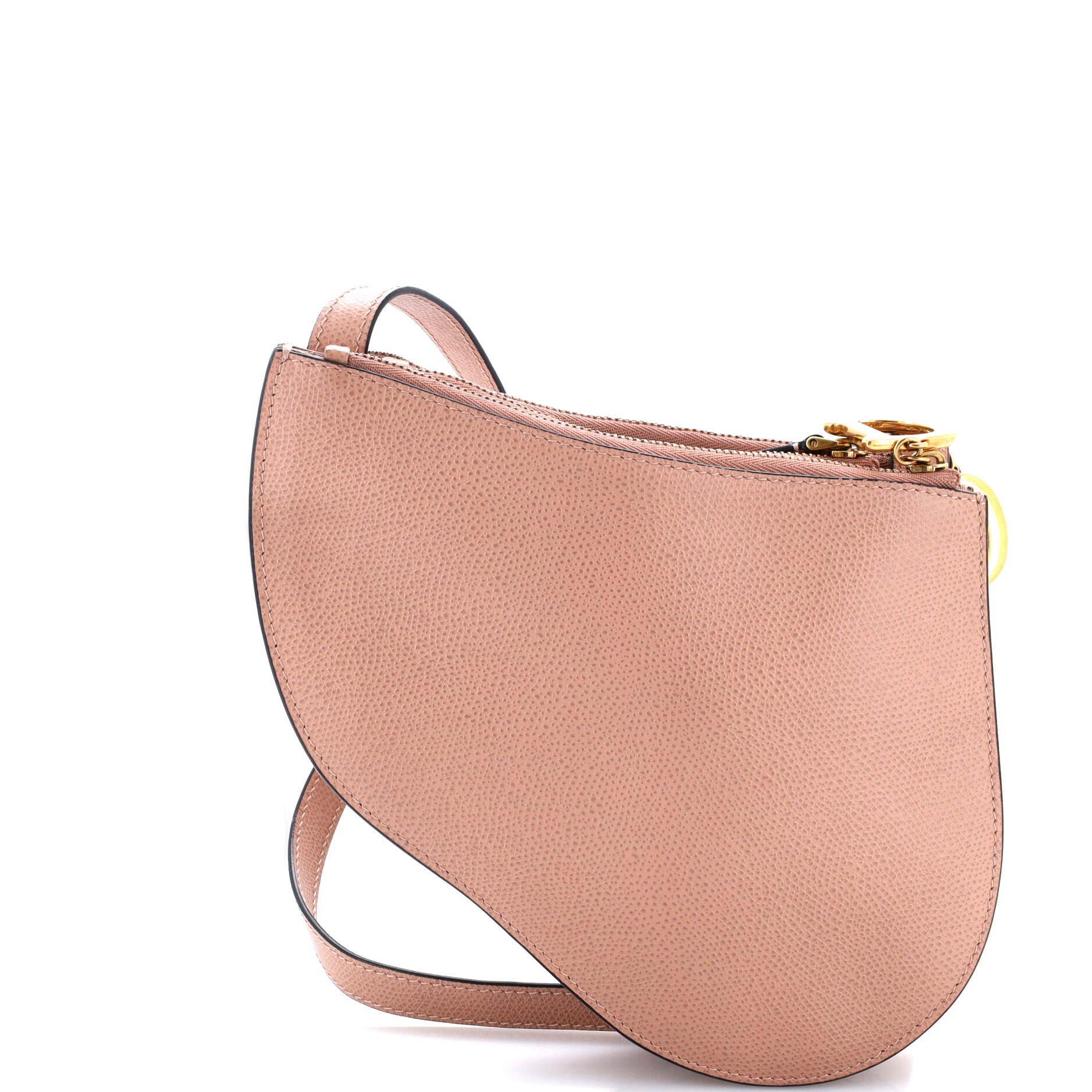 Saddle Triple Zip Crossbody Pouch Leather