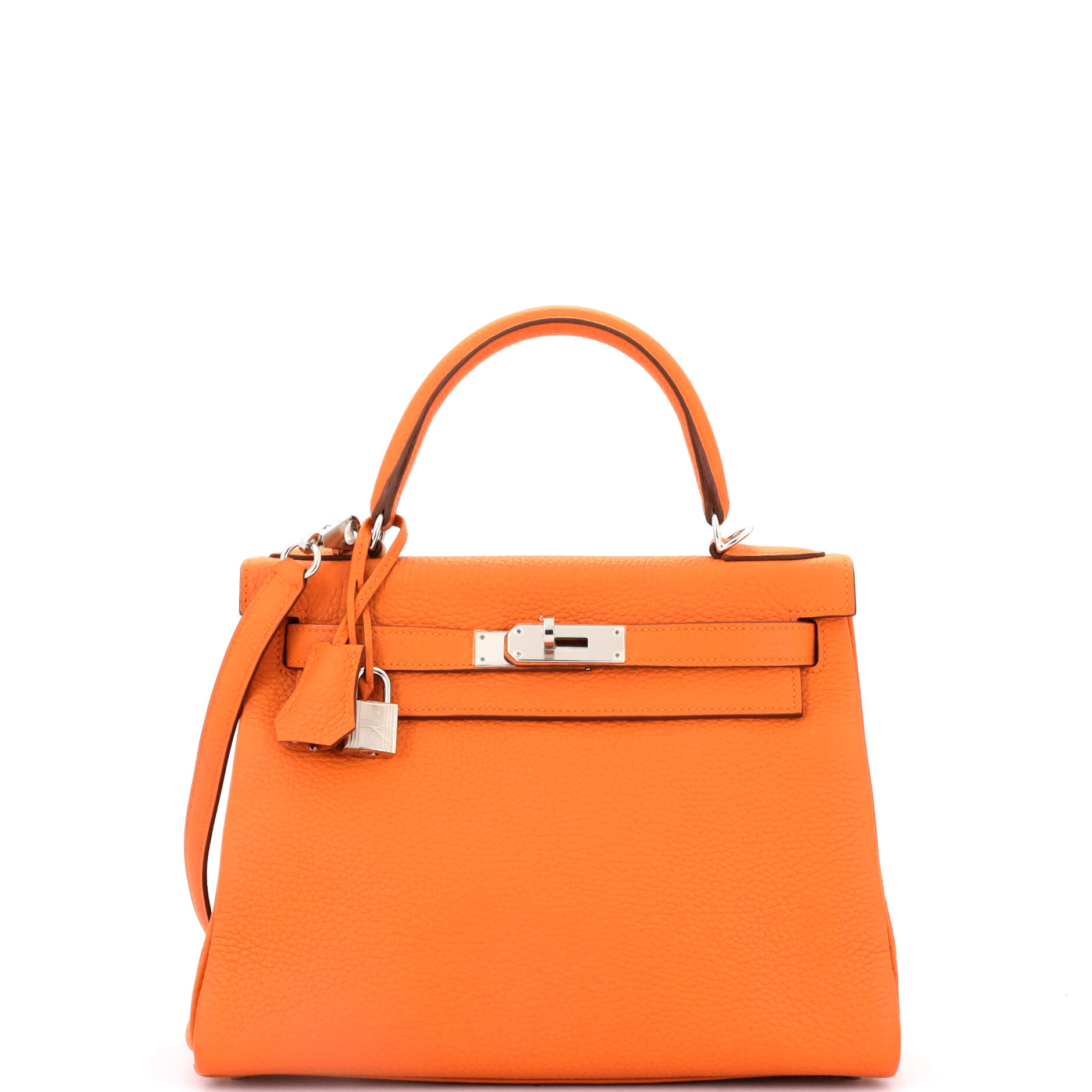 Kelly Handbag Feu Clemence with Palladium Hardware 28