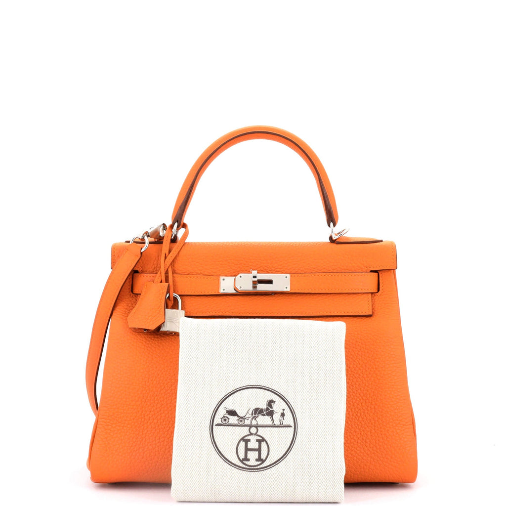 Kelly Handbag Feu Clemence with Palladium Hardware 28