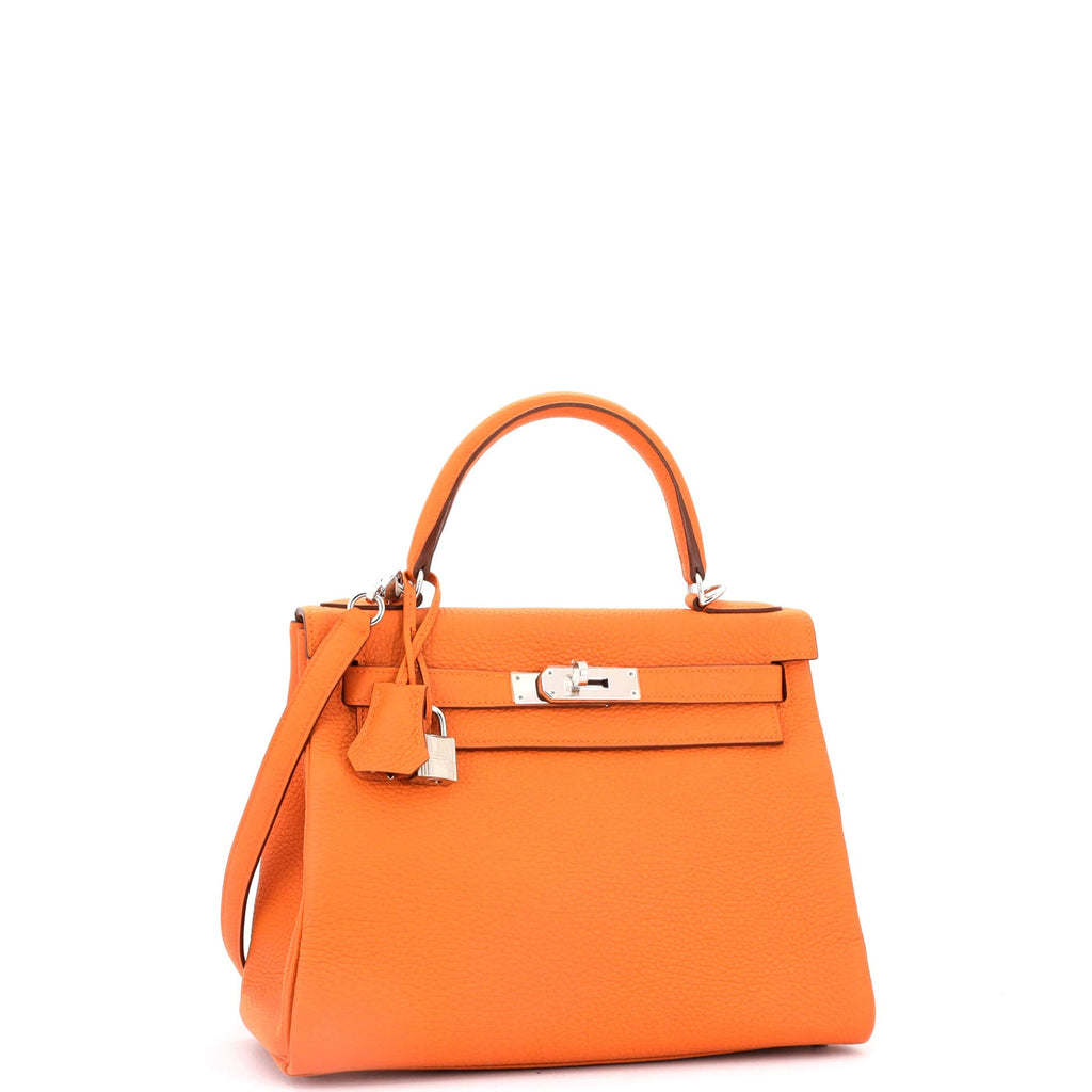 Kelly Handbag Feu Clemence with Palladium Hardware 28