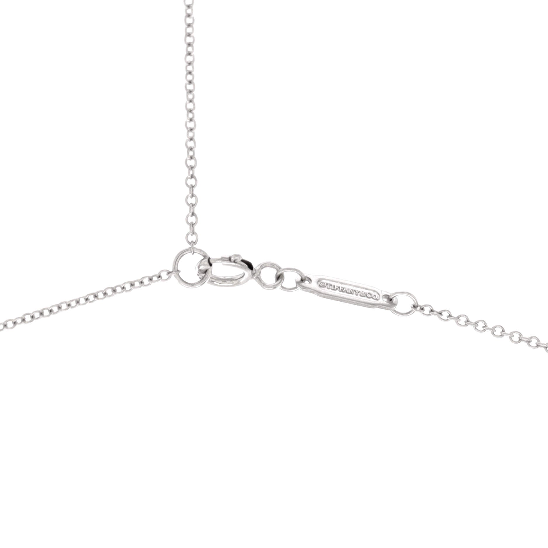 T Smile Pendant Necklace 18K White Gold Small