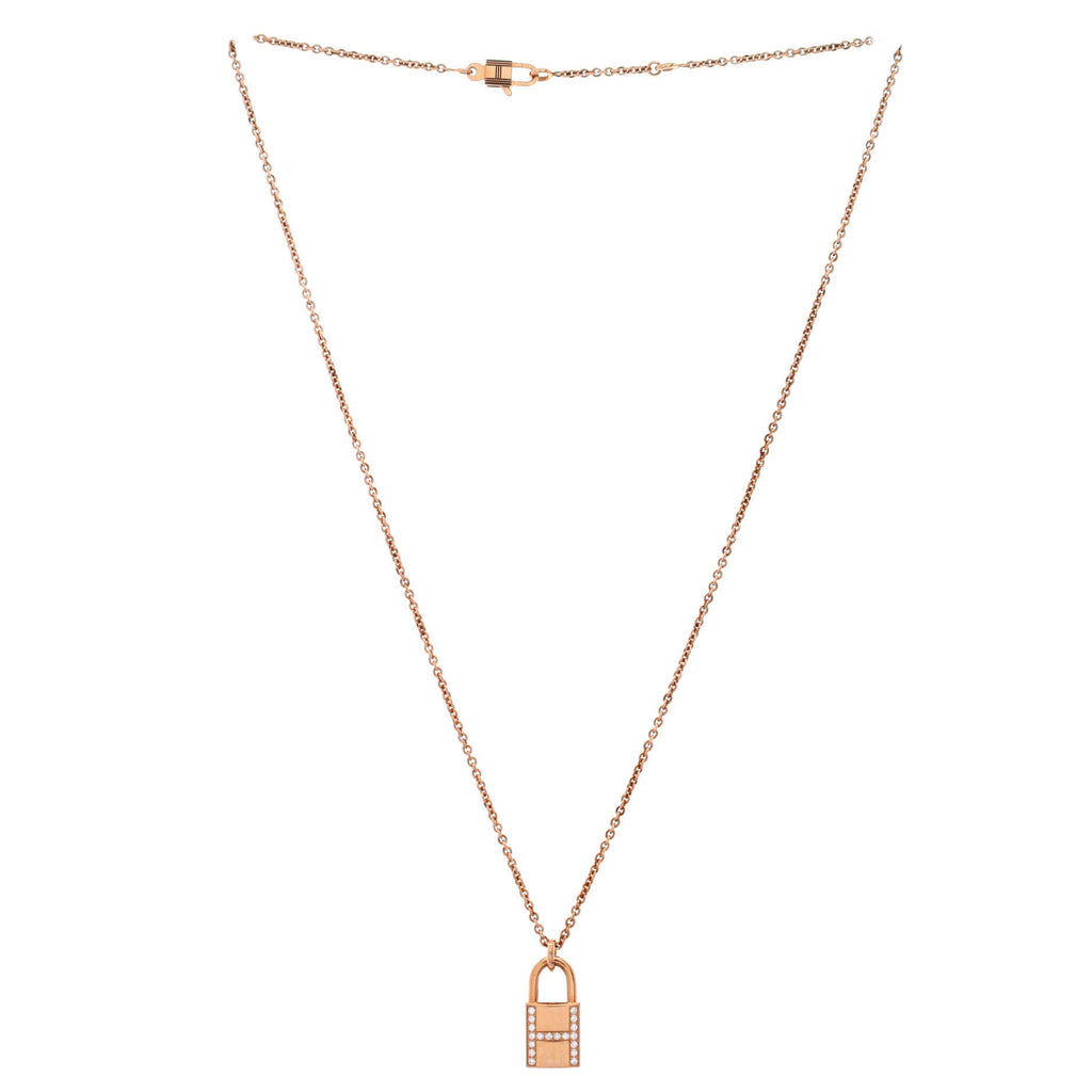 Amulettes Cadenas Pendant Necklace 18K Rose Gold with Diamonds